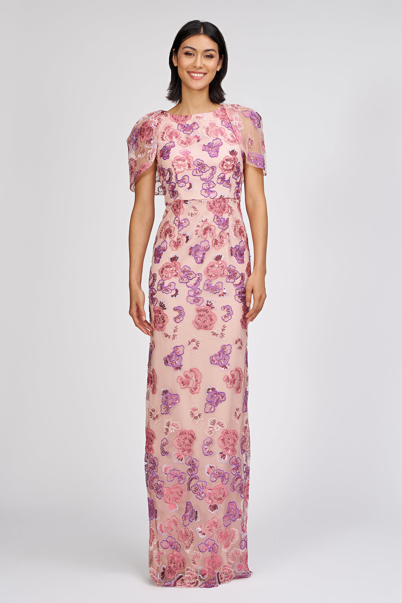 Teigen Capelet Sleeve Gown