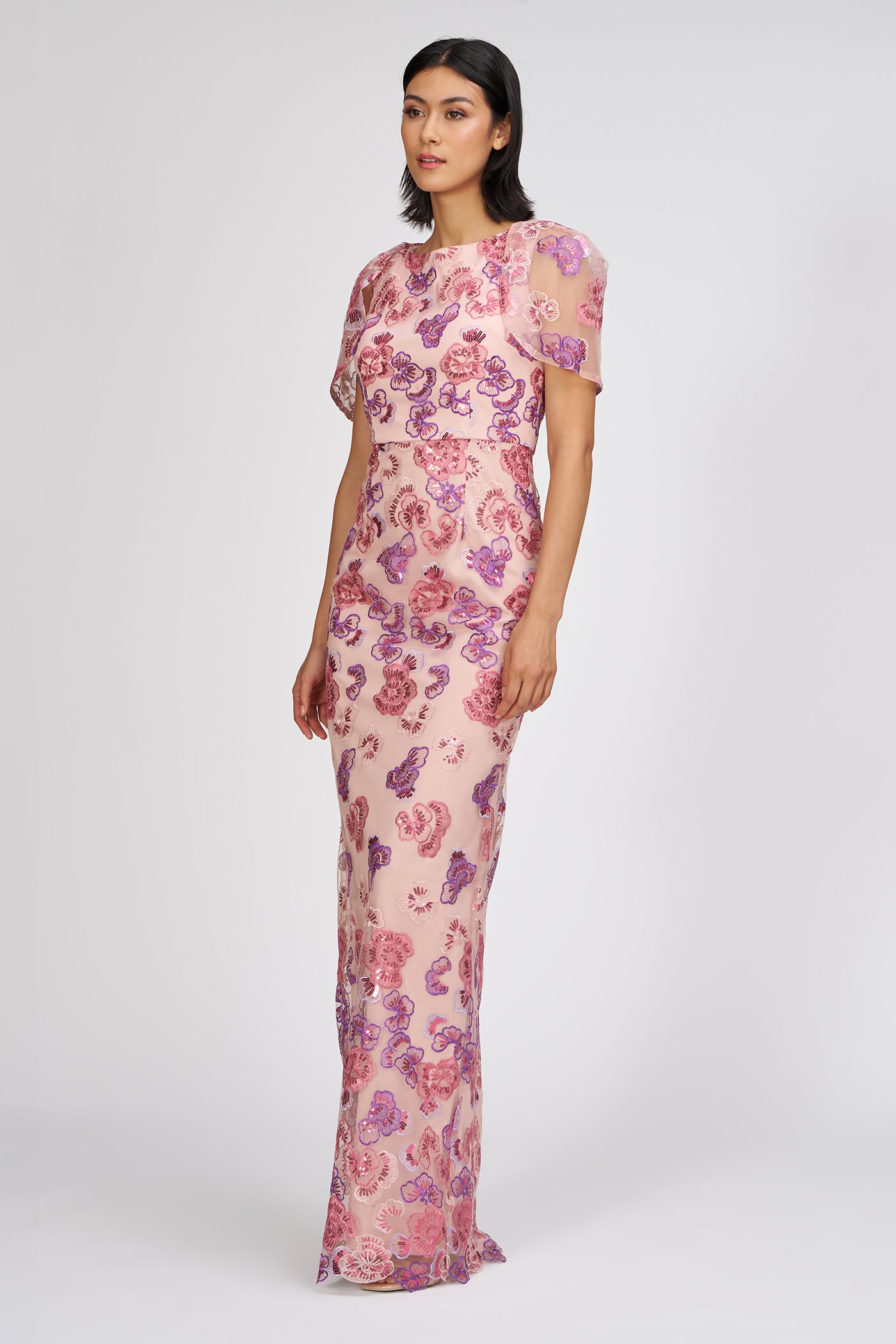 Teigen Capelet Sleeve Gown