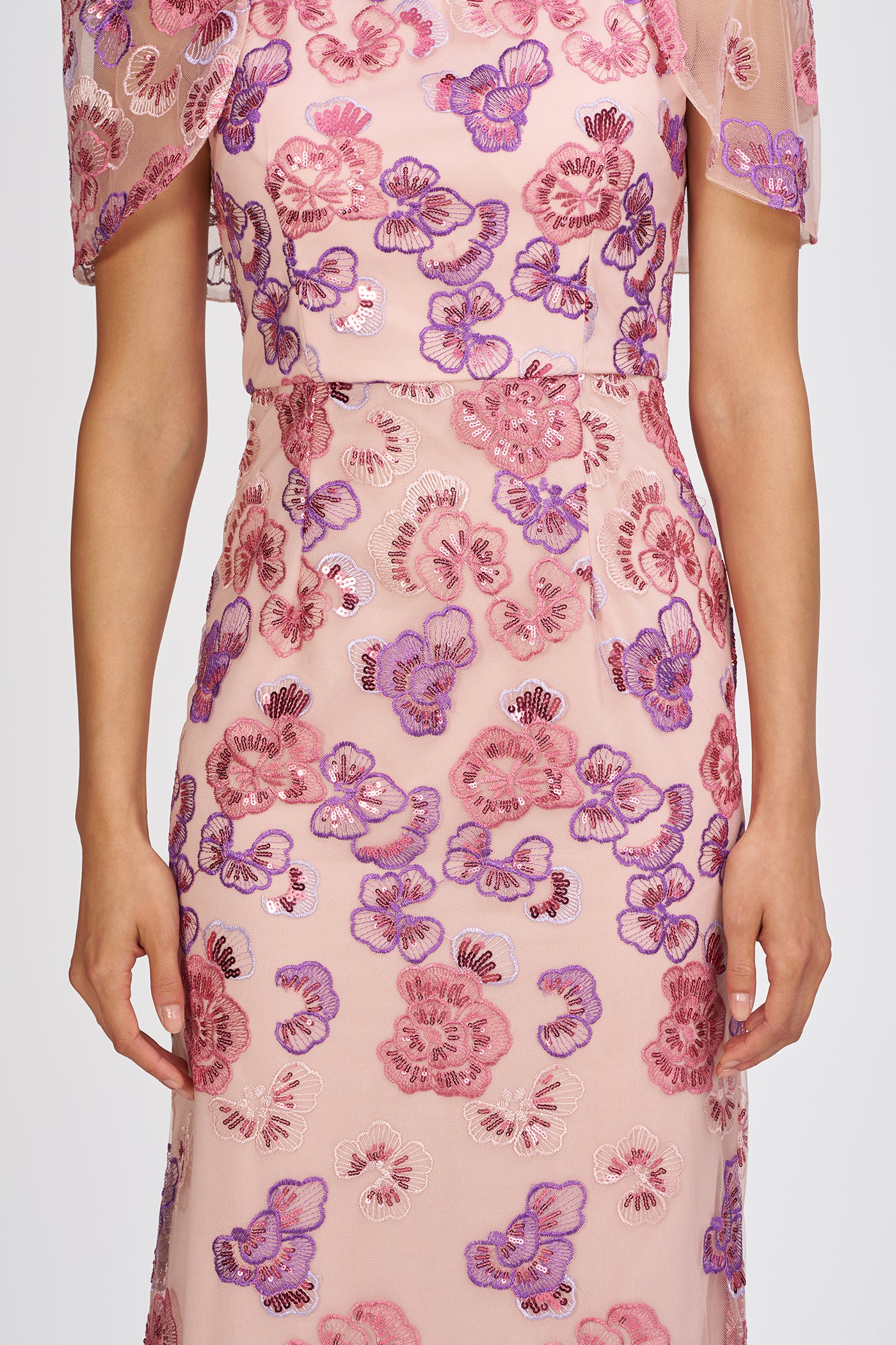 Teigen Capelet Sleeve Gown