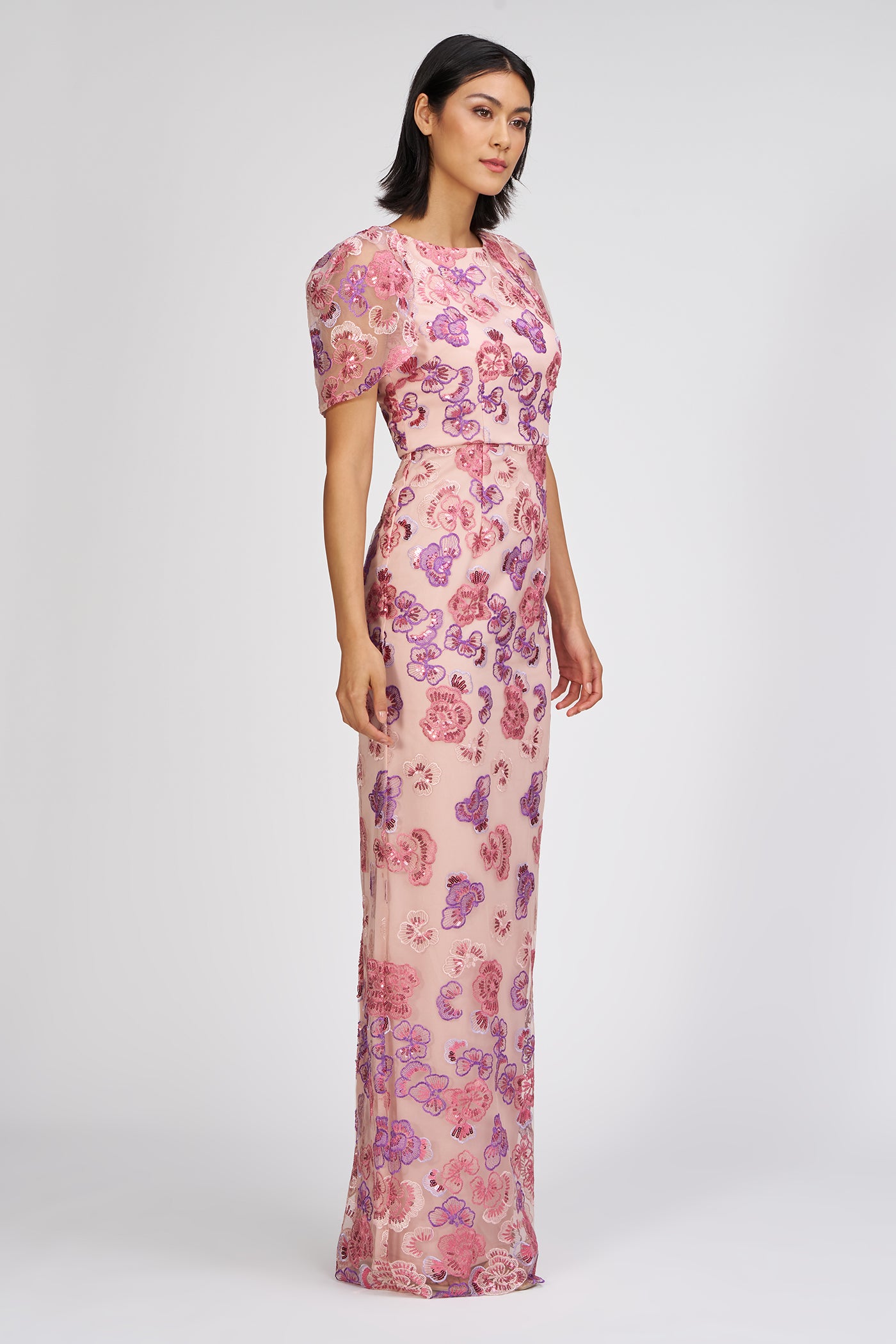 Teigen Capelet Sleeve Gown