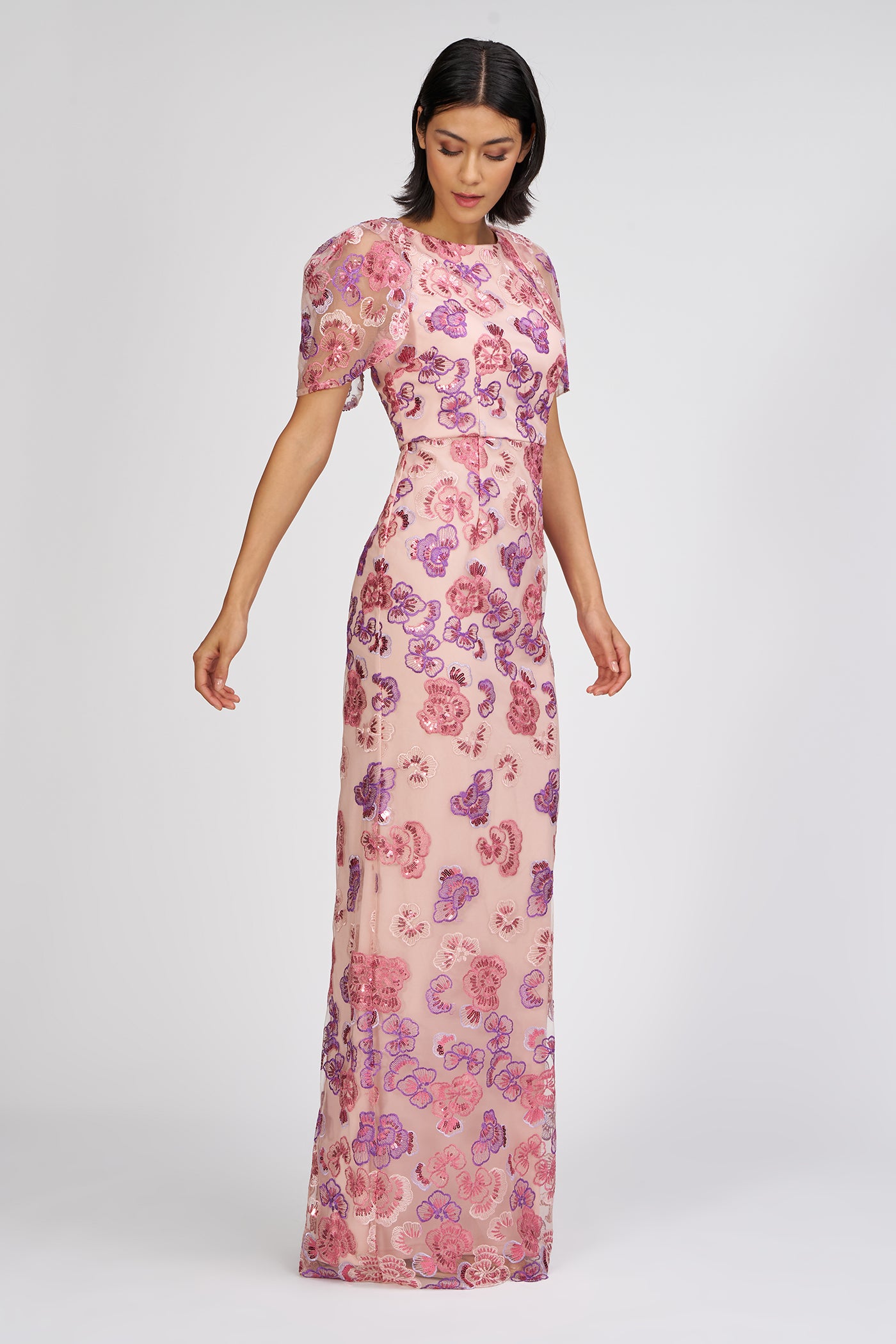 Teigen Capelet Sleeve Gown