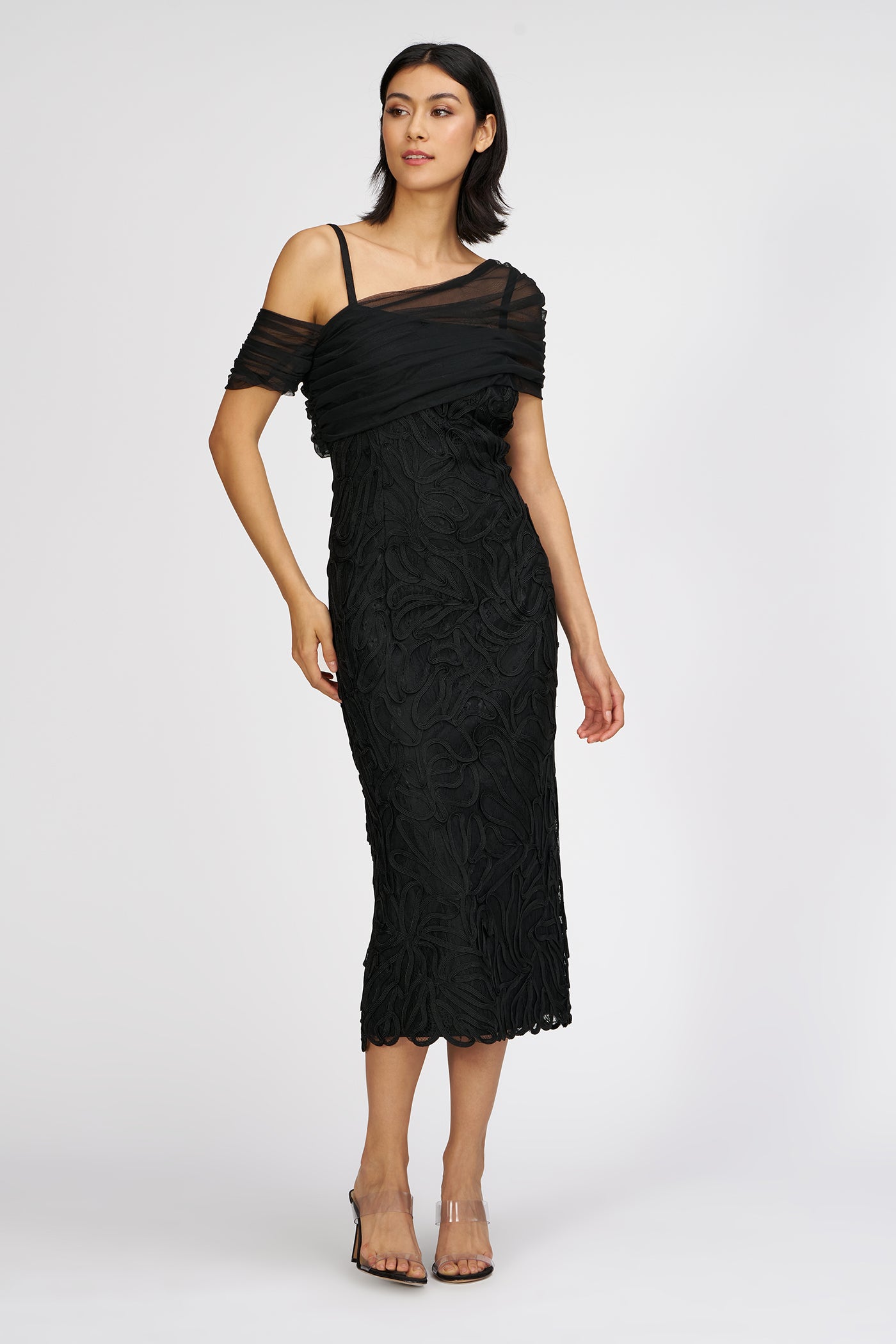 Addilyn Soutache Mesh Stole Dress