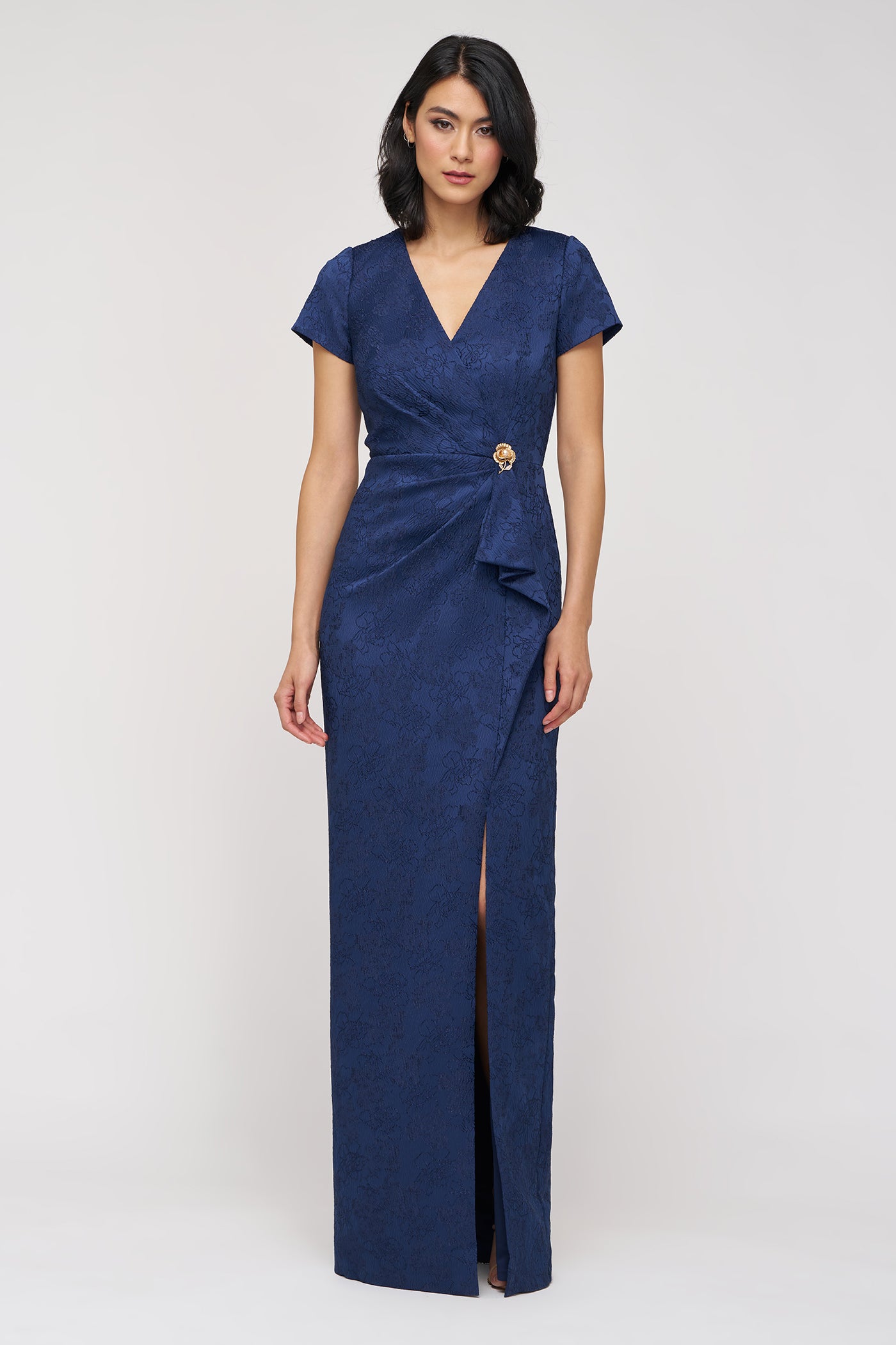 wrap navy blue dress Navy blue long wrap dress, bridesmaid dress, cocktail dress, wedding guest dress, party dress, formal dress, prom dress, evening dress