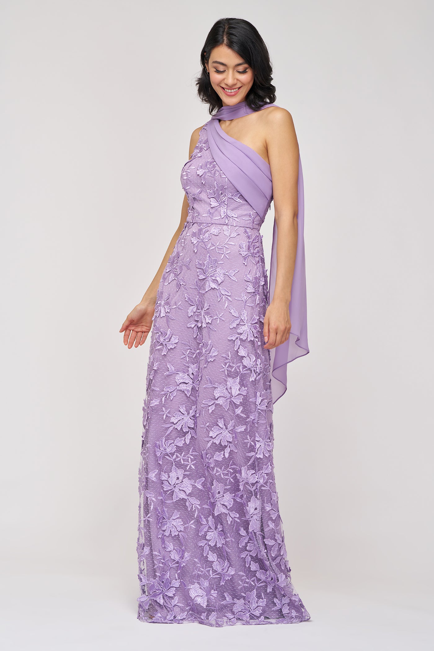 Nola Chiffon Drape Gown