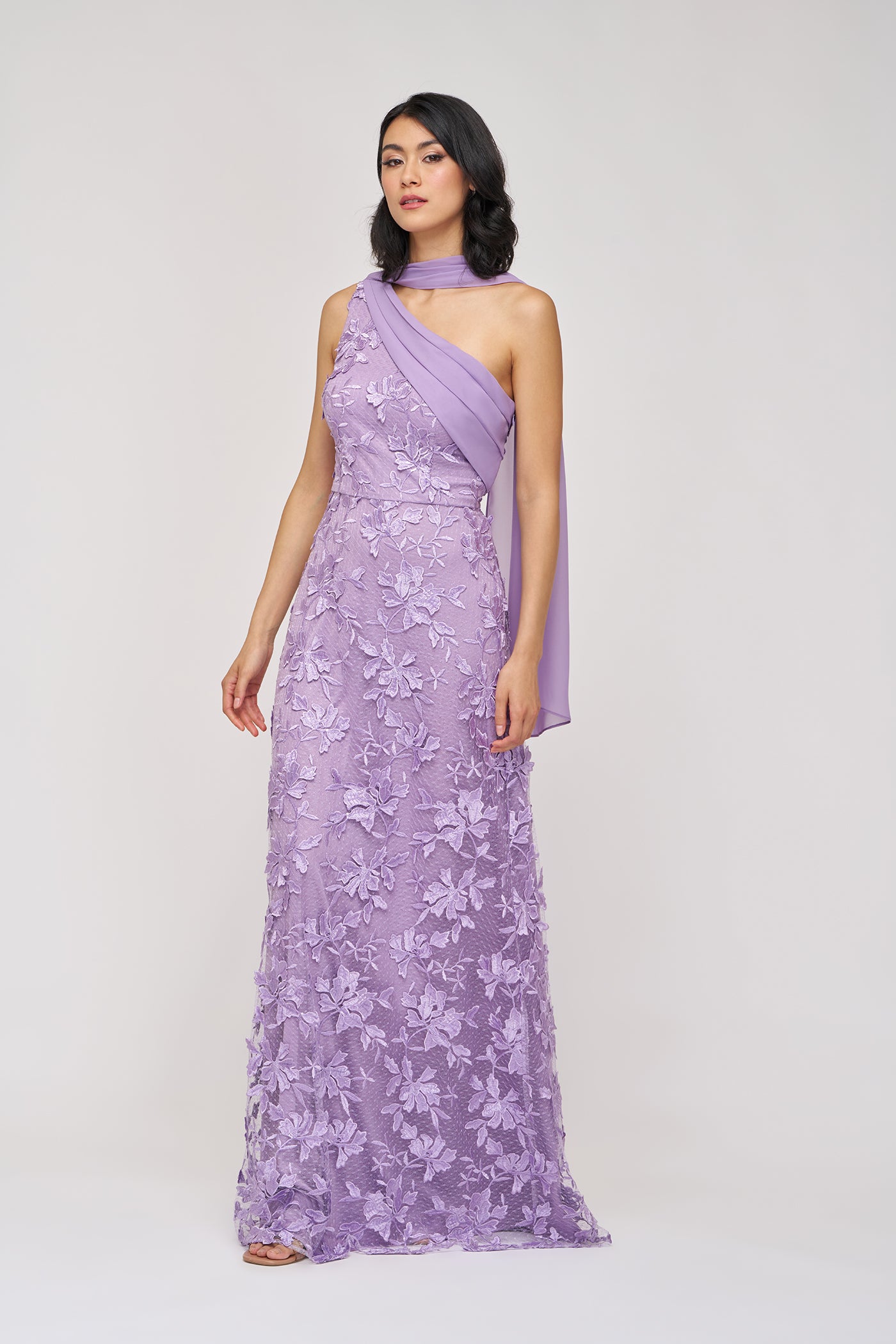 Nola Chiffon Drape Gown JS Collections Nola Chiffon Drape Gown JS Collections