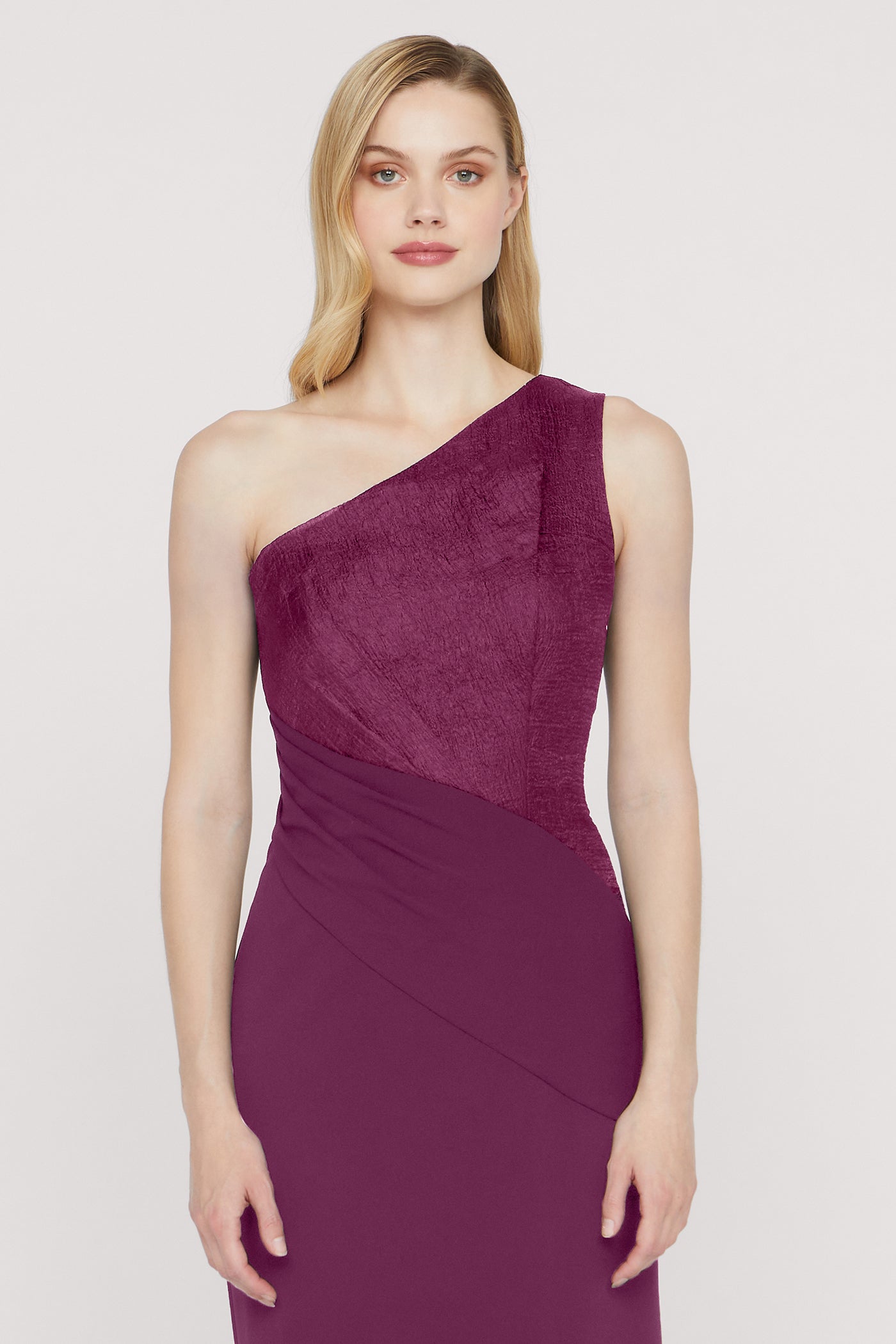 Ingrid Mixed Media Gown - 4 / Violet Rose Ingrid Mixed Media Gown - 4 / Violet Rose