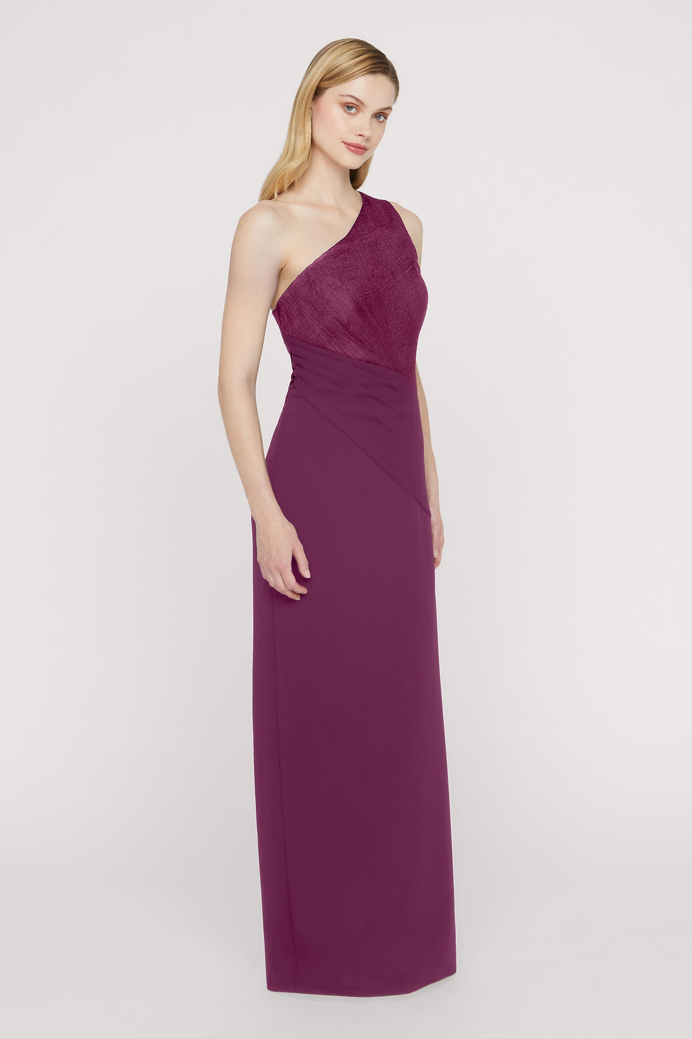 Ingrid Mixed Media Gown - 4 / Violet Rose Ingrid Mixed Media Gown - 4 / Violet Rose