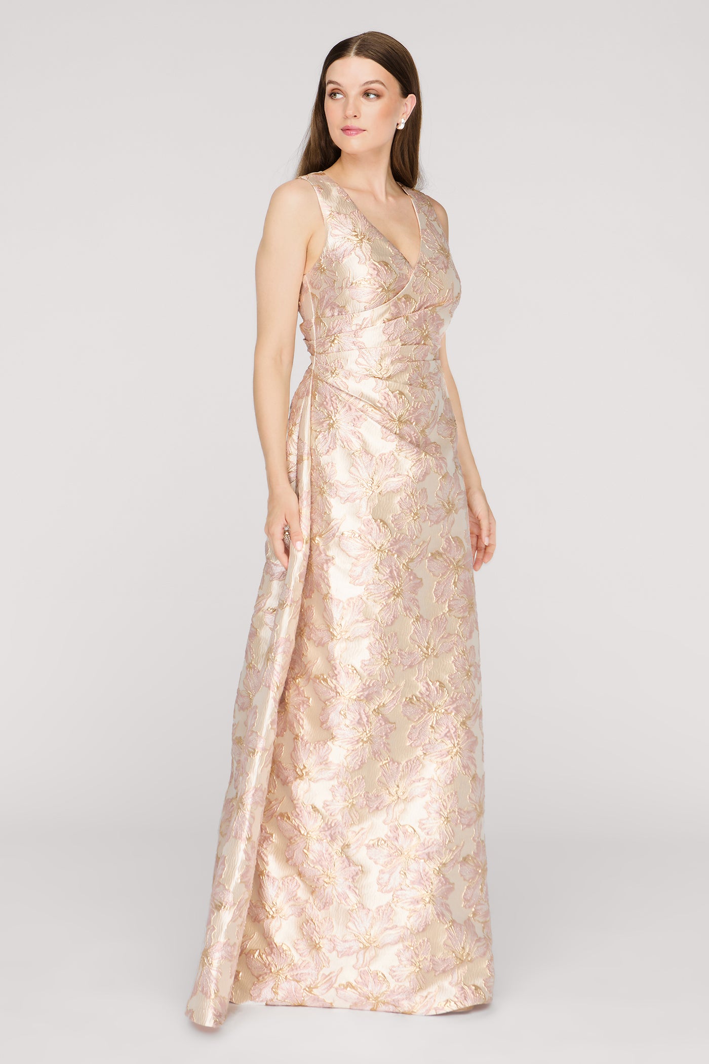 long gold wrap dress GOLD WRAP DRESS