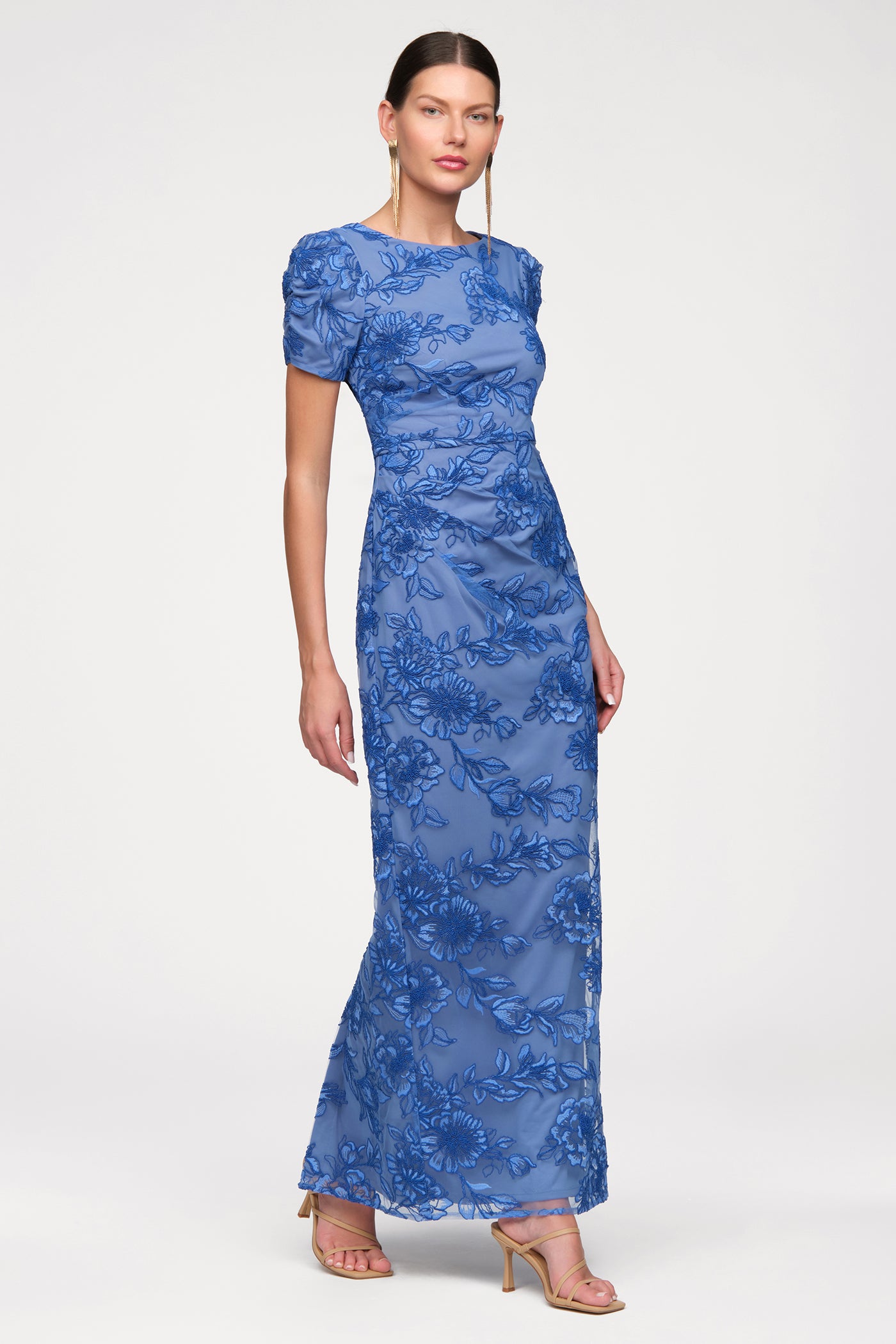 white christmas dresses Oriana Black Embellished High-Neck Maxi Dress With One-Cape Sleeve – Club L  London main image 0