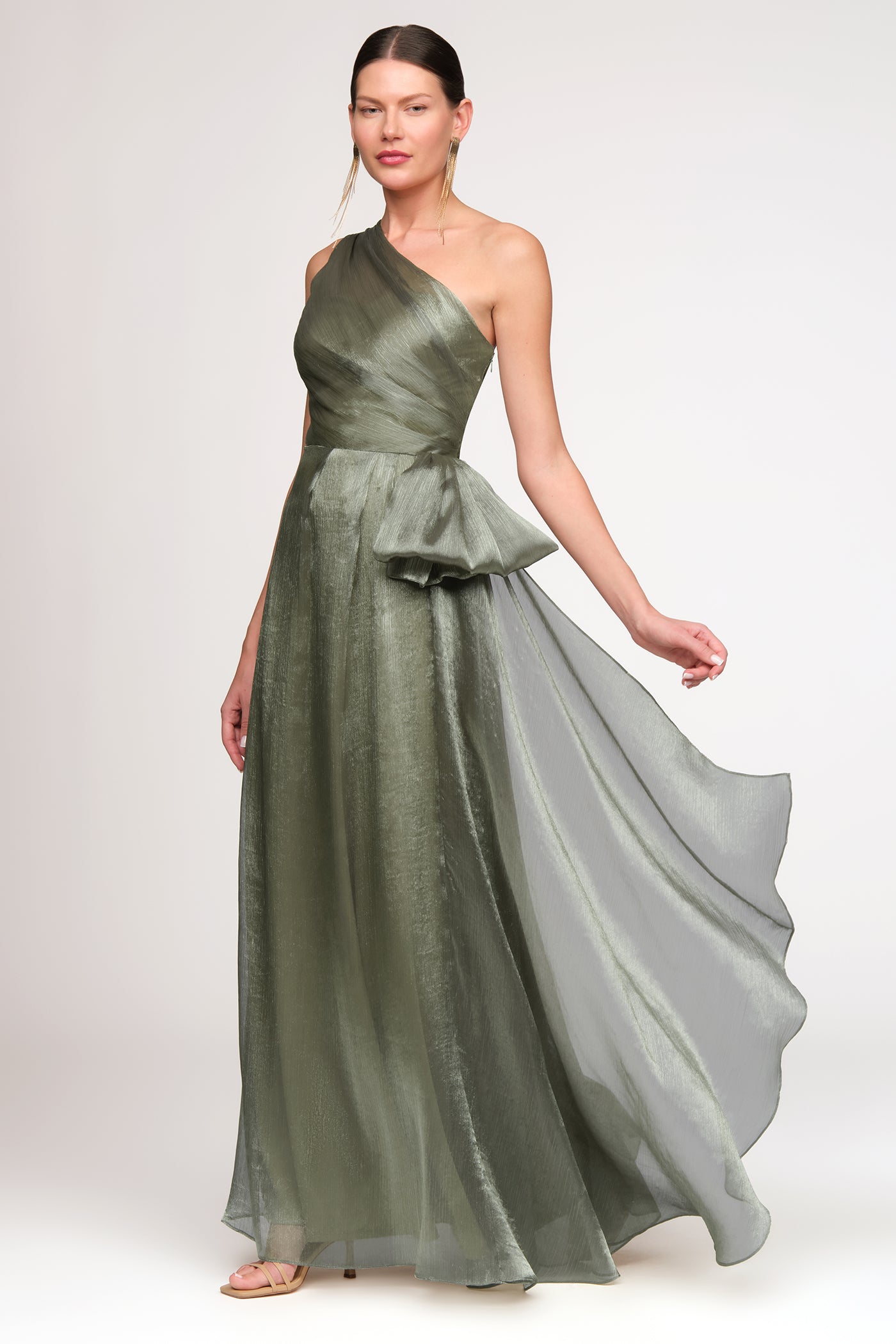 dress with one shoulder strap Women's Poetic Charm Light Blue Asymmetric One Shoulder Maxi Dress | Size: L
