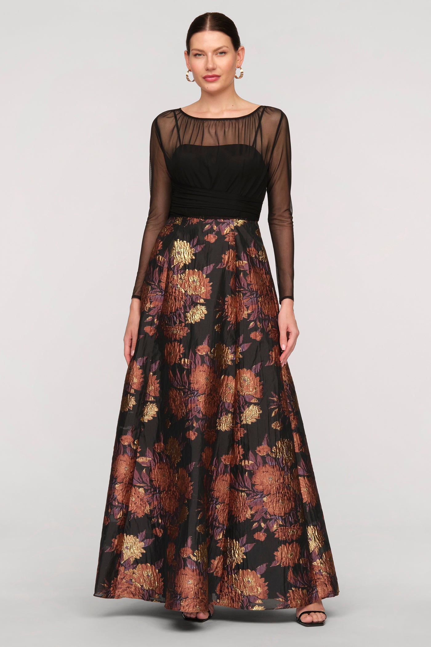 Yuna Mixed Media Gown