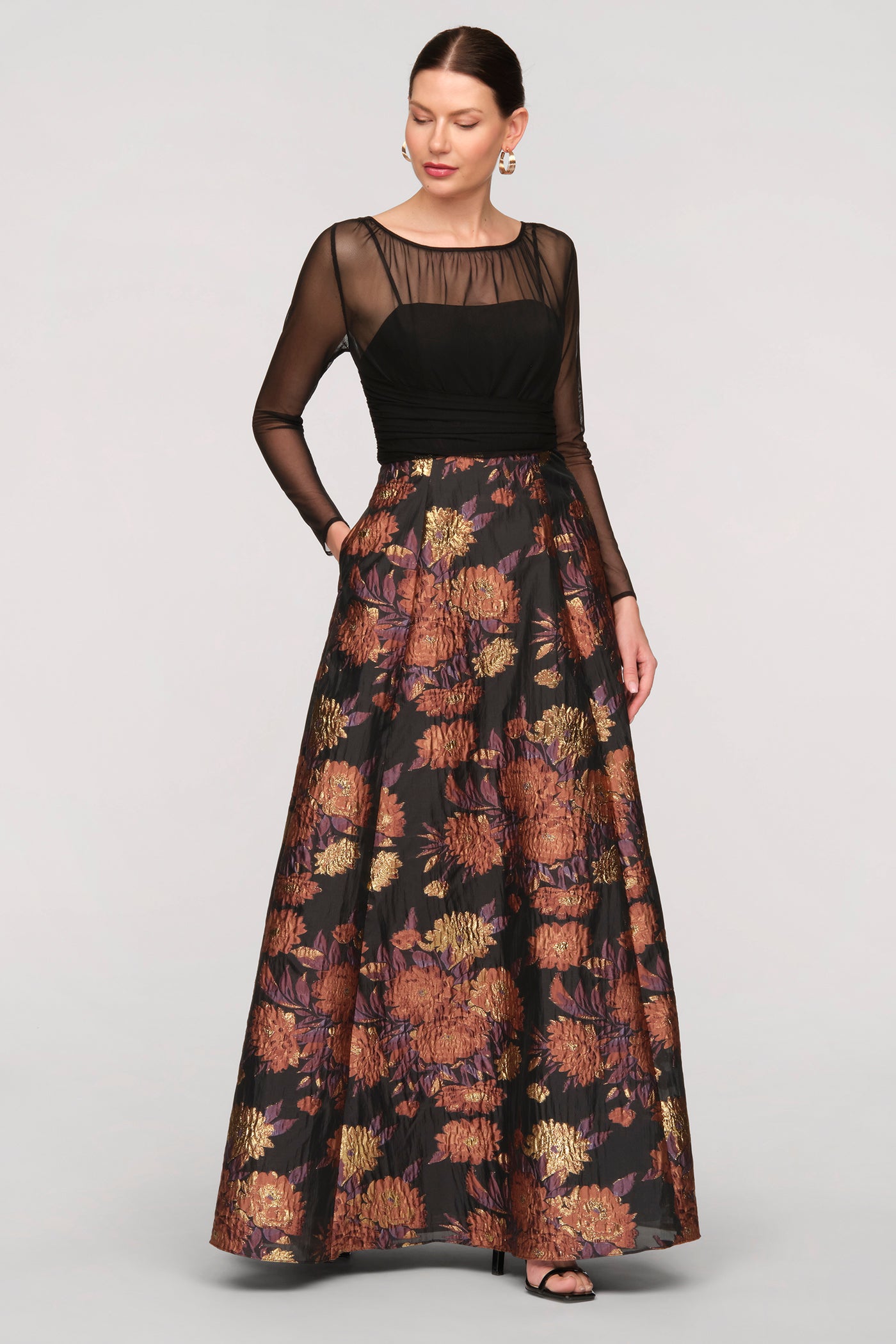 Yuna Mixed Media Gown