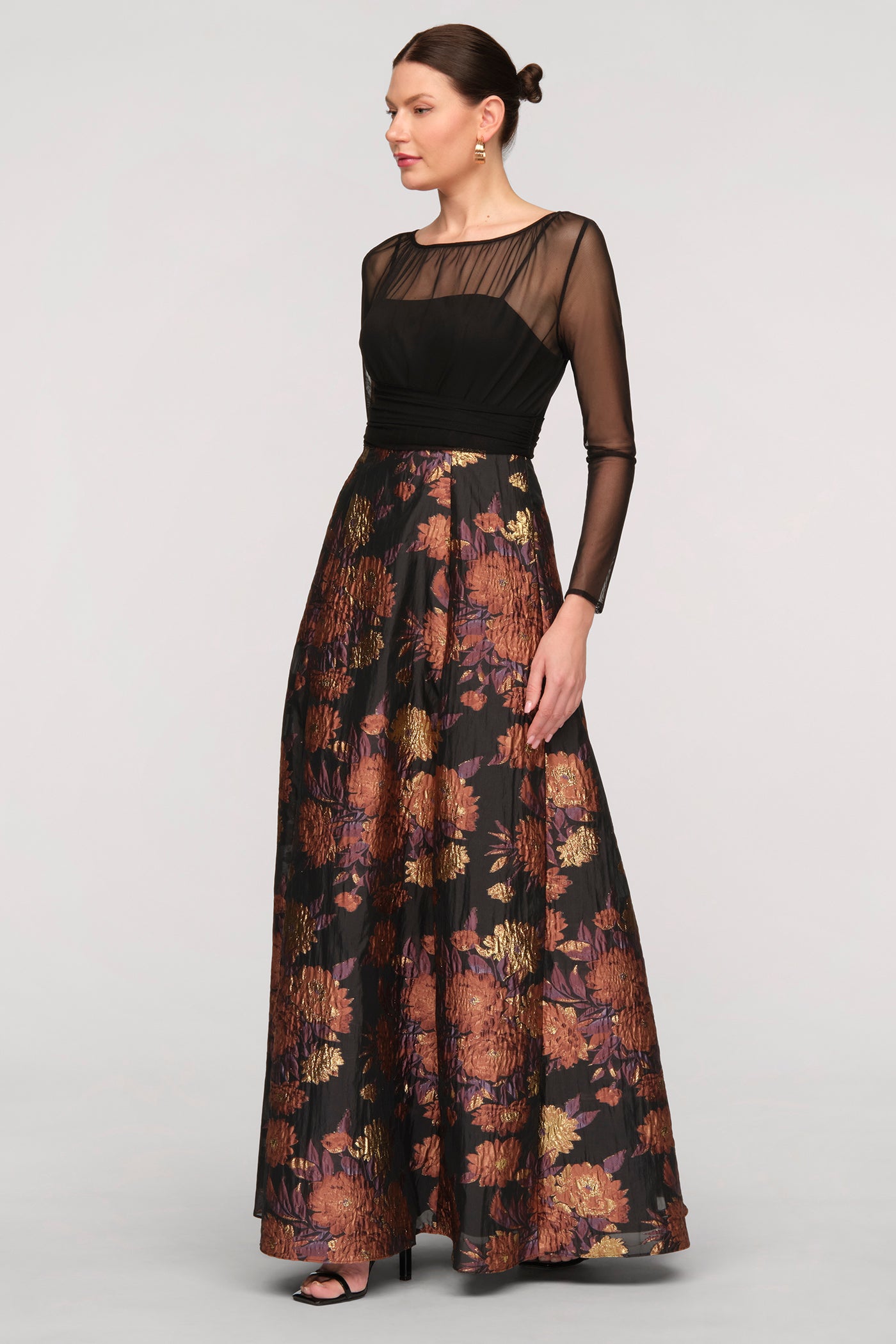 Yuna Mixed Media Gown