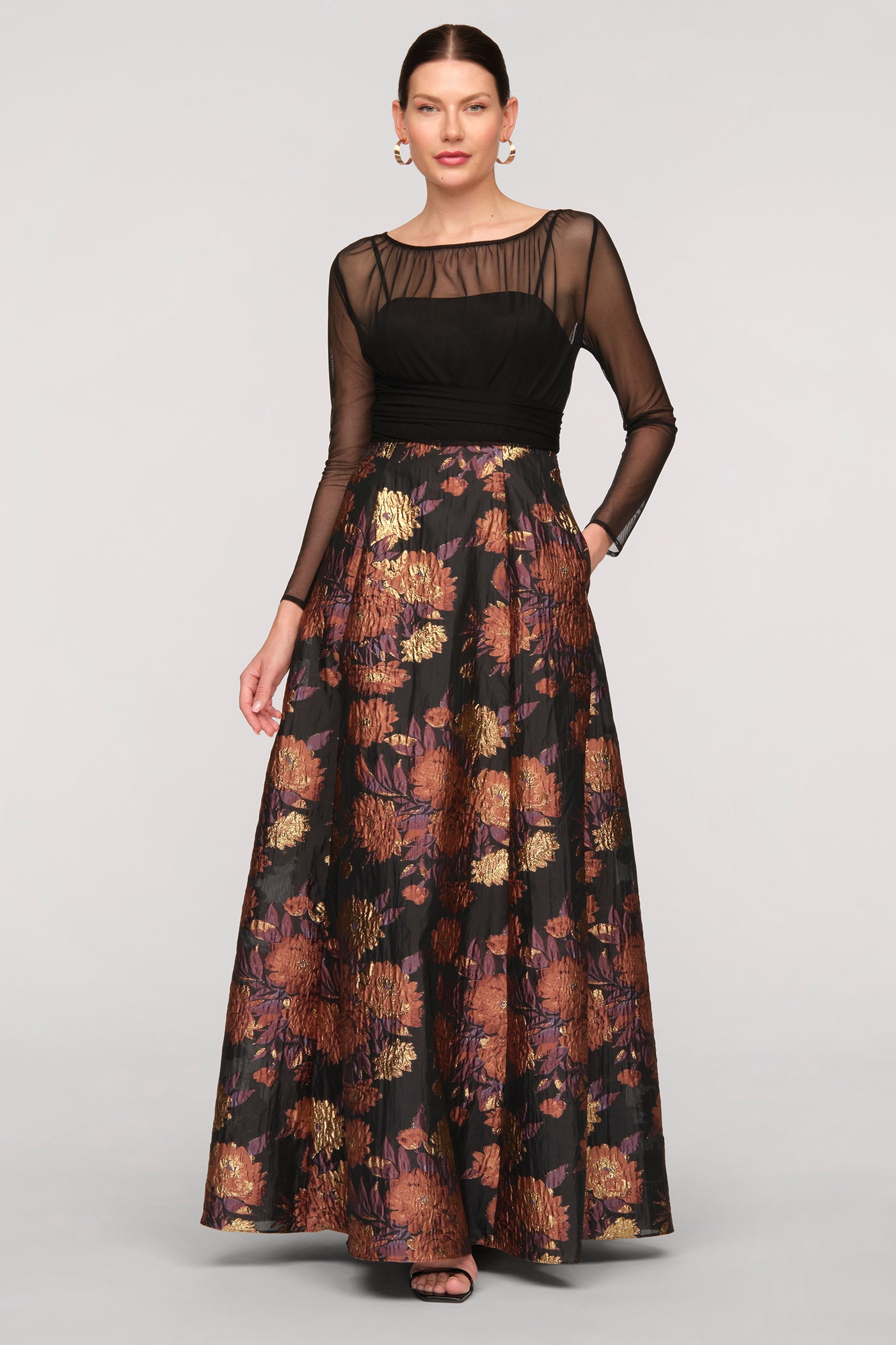 Yuna Mixed Media Gown