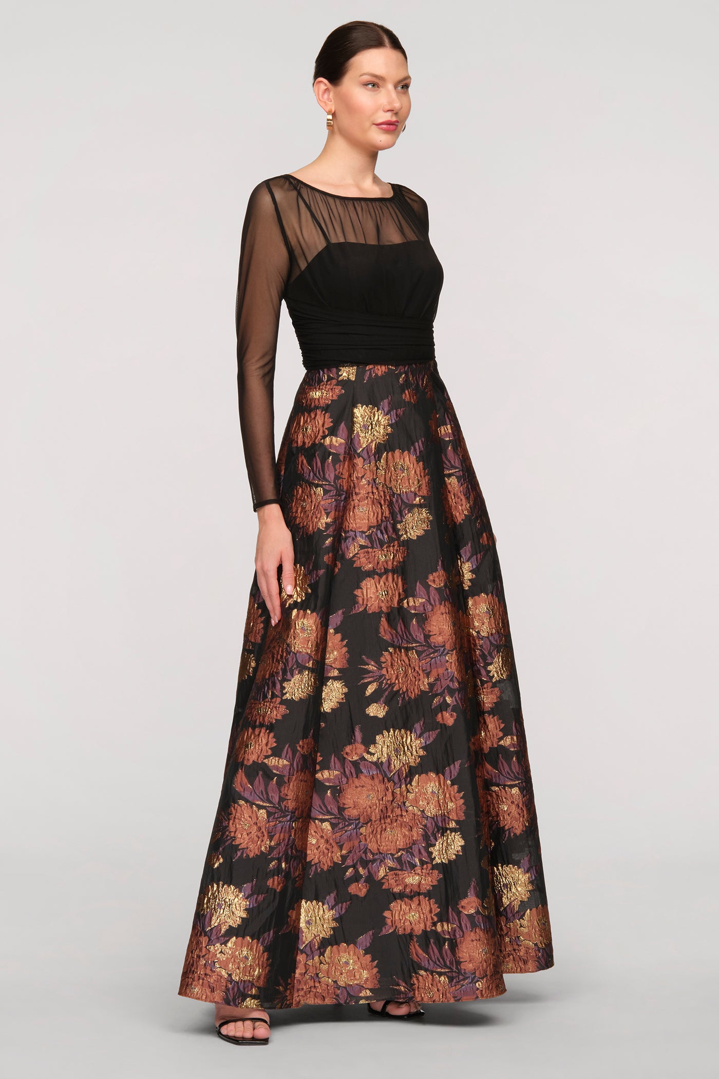 Yuna Mixed Media Gown