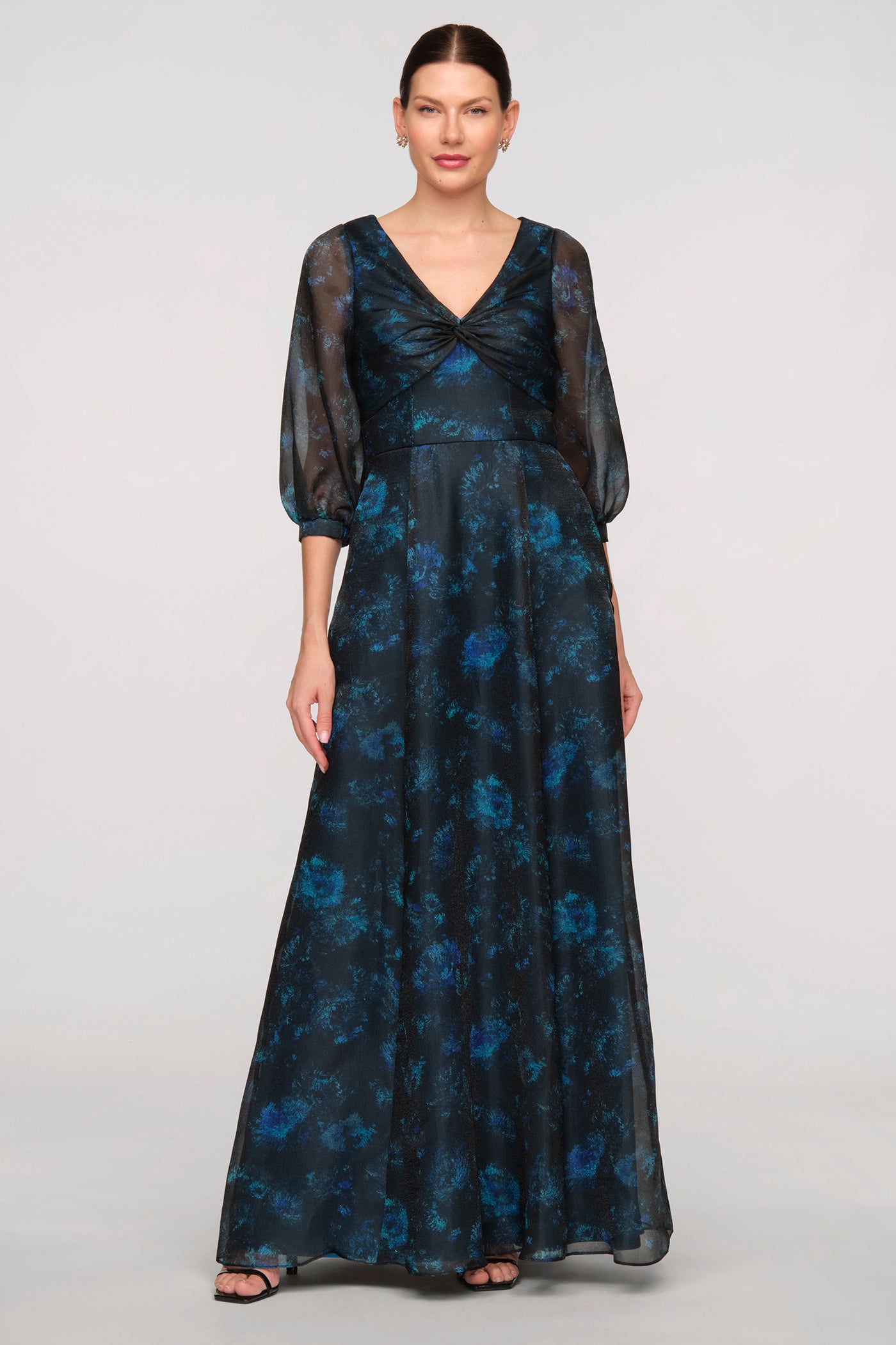 Elani Printed Organza Gown