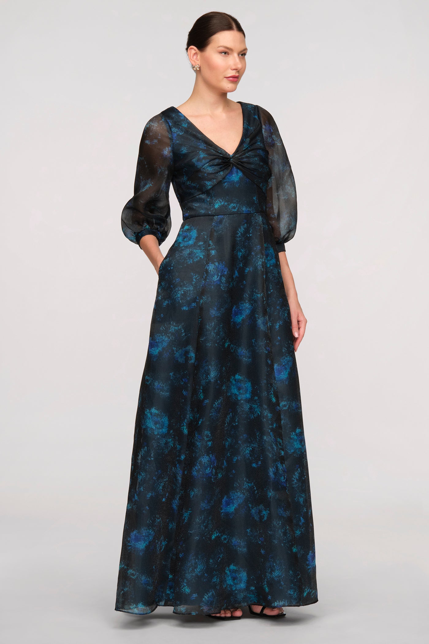 Elani Printed Organza Gown