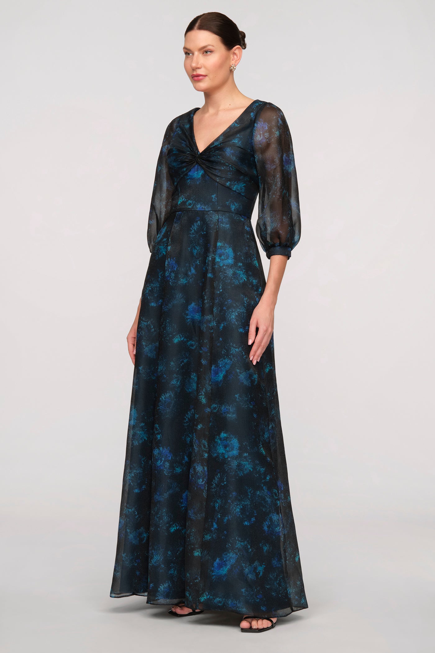 Elani Printed Organza Gown