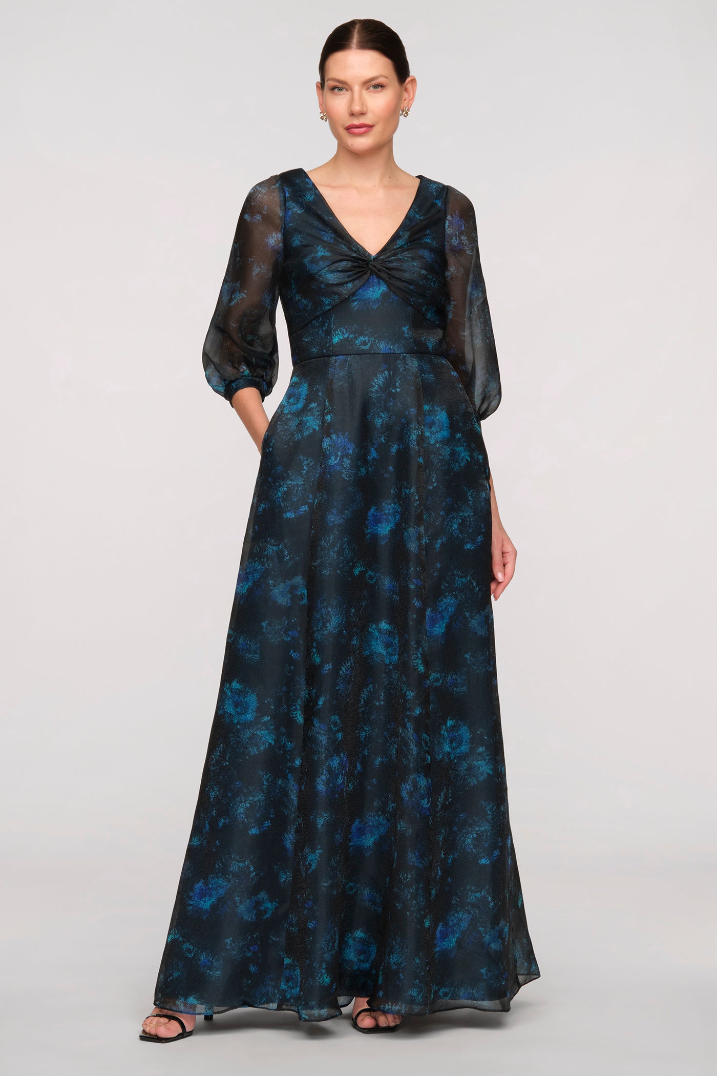 Elani Printed Organza Gown
