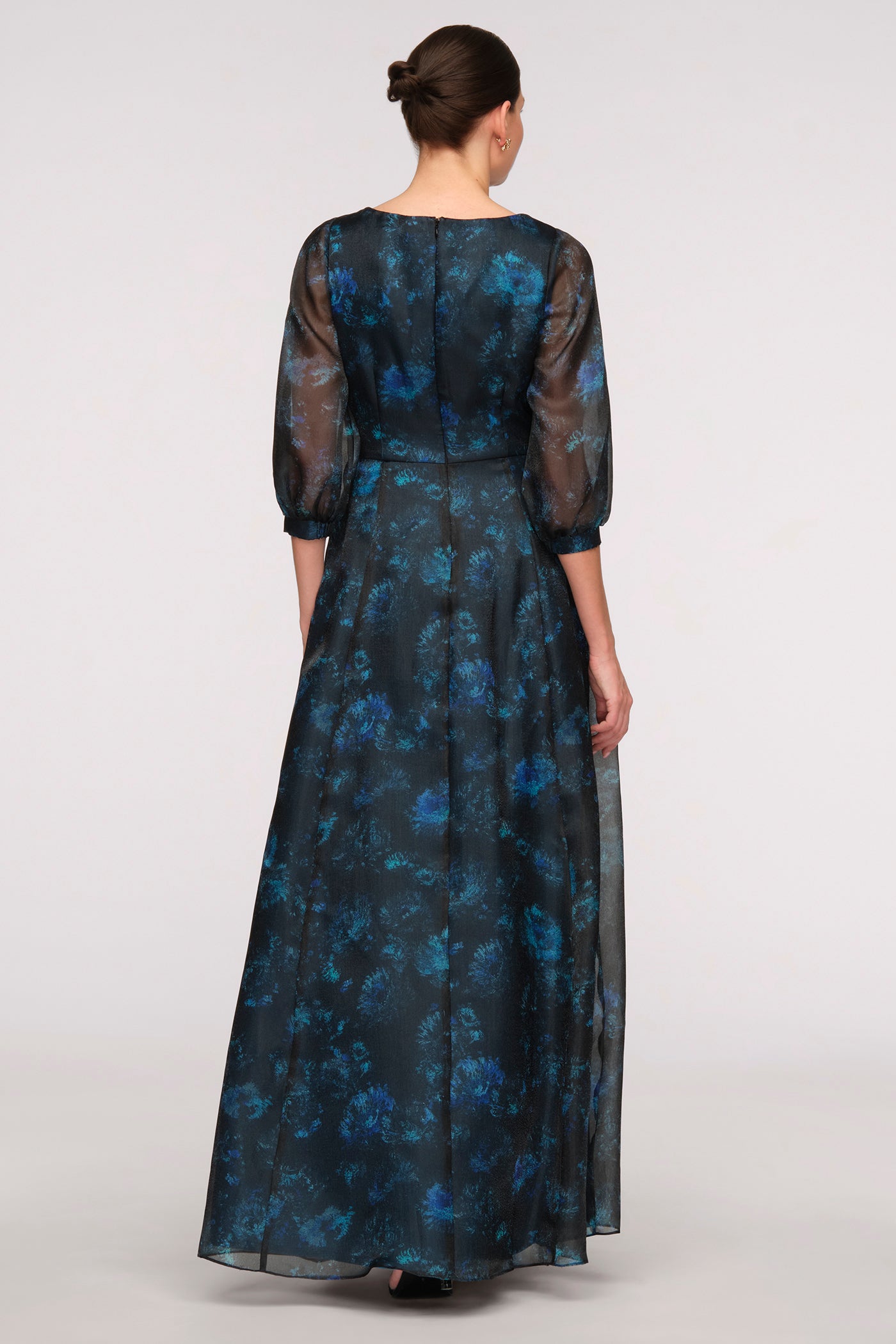 Elani Printed Organza Gown