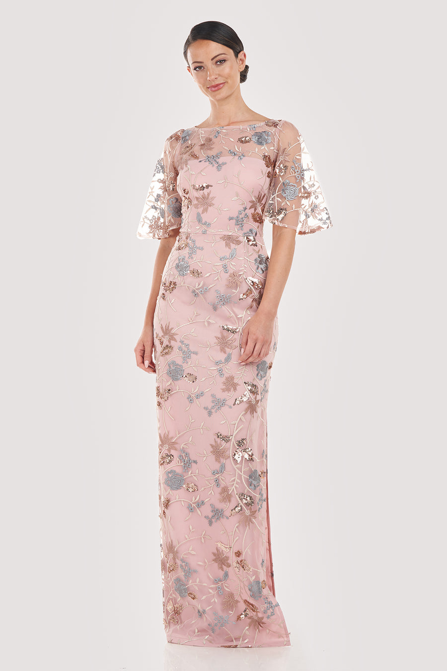 Daphne Flutter Column Gown