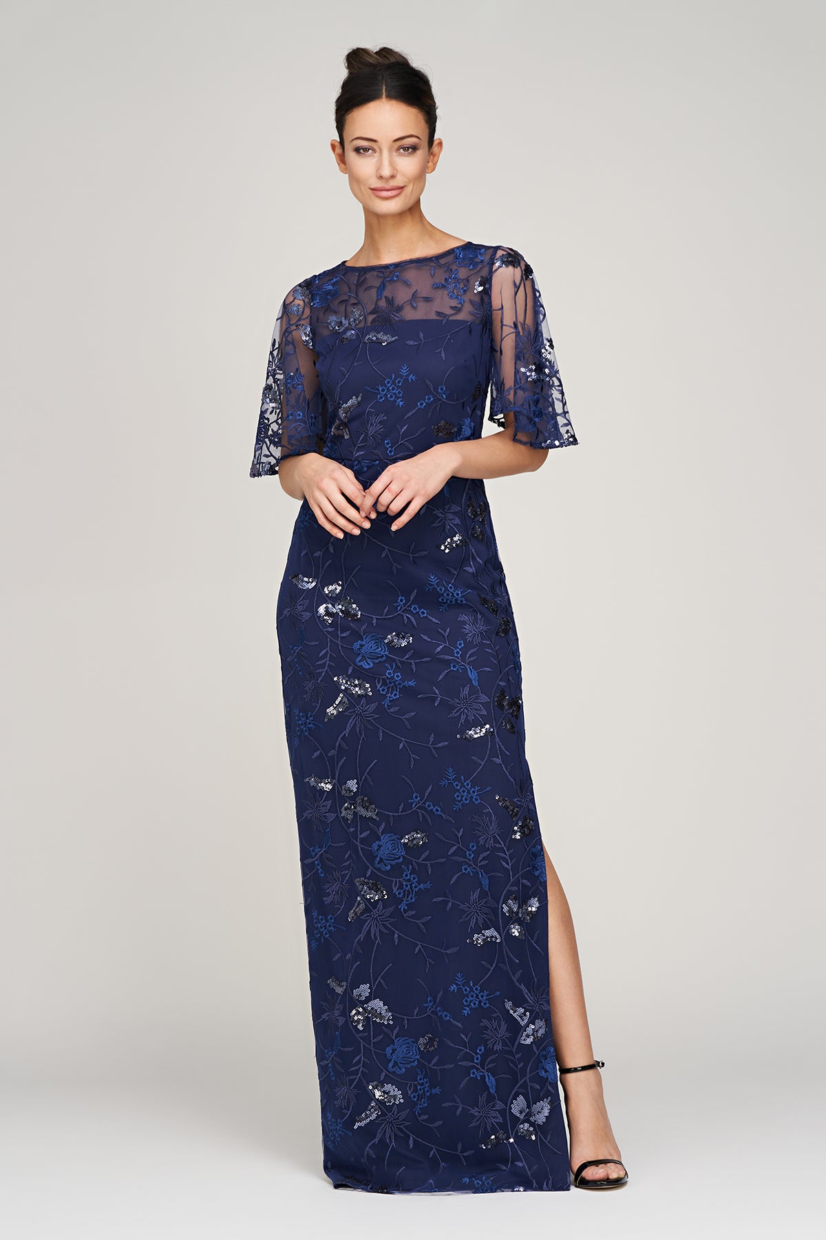 Daphne Flutter Column Gown