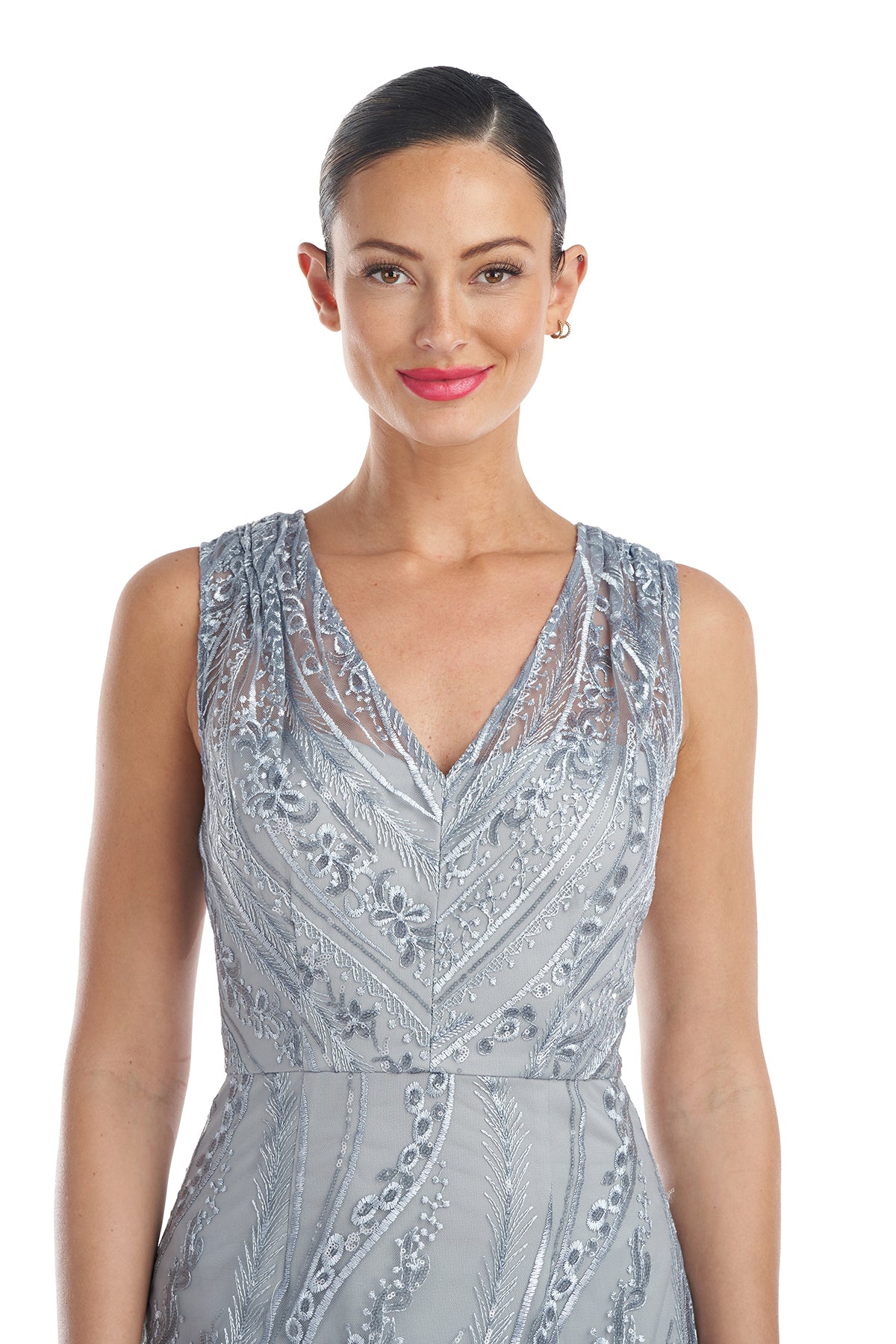 Rosalynn V-Neck Column Gown
