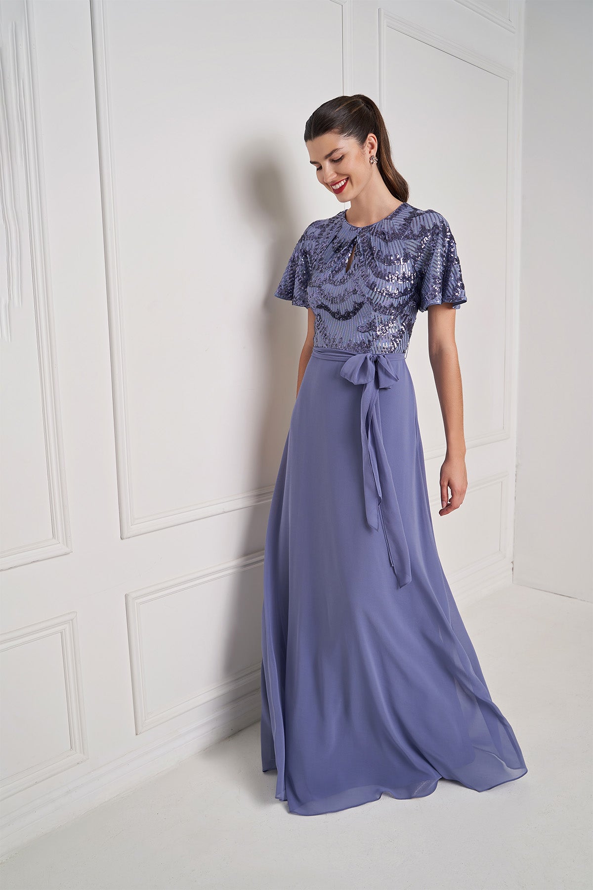 Petra Flutter Sleeve Gown