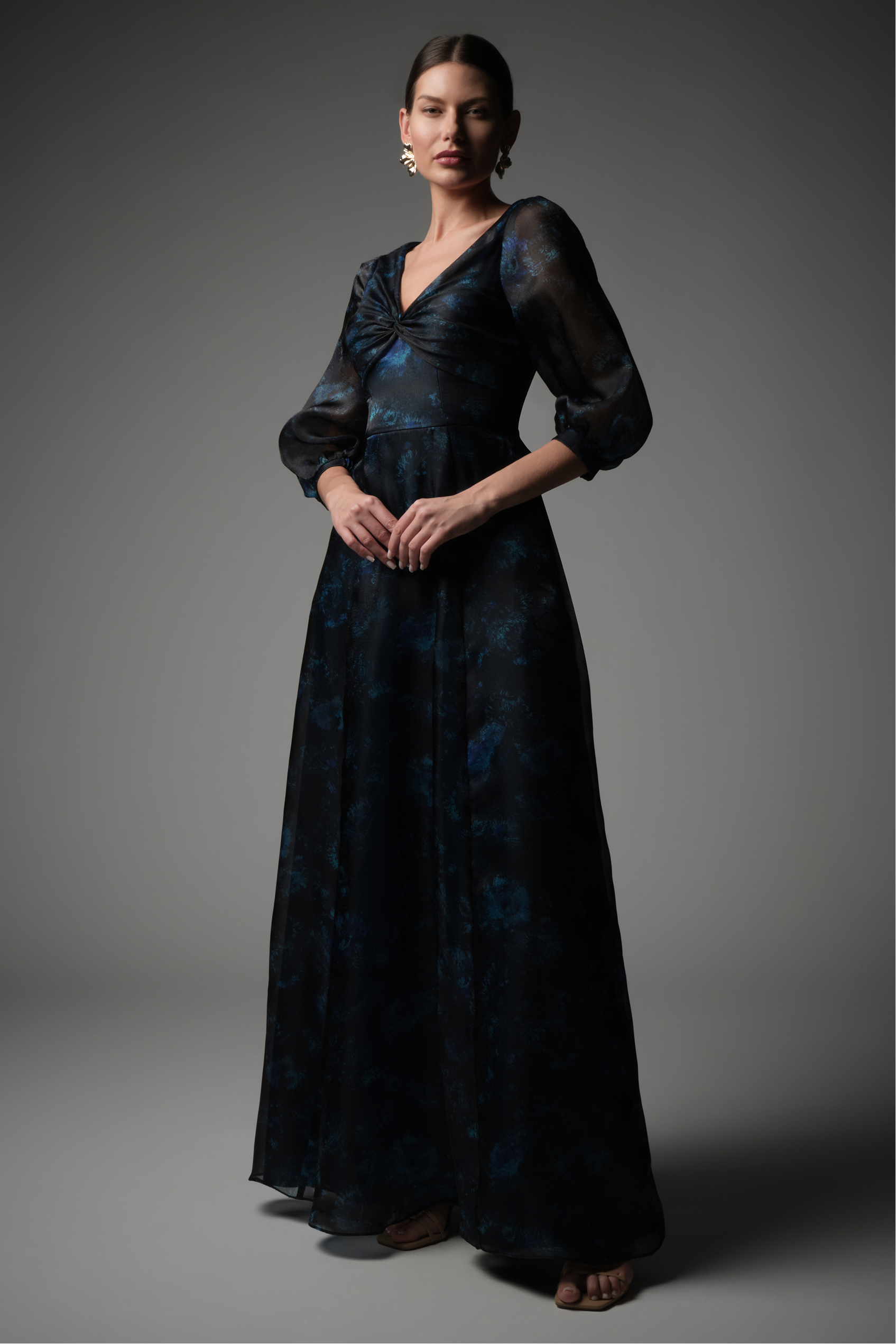 Elani Printed Organza Gown
