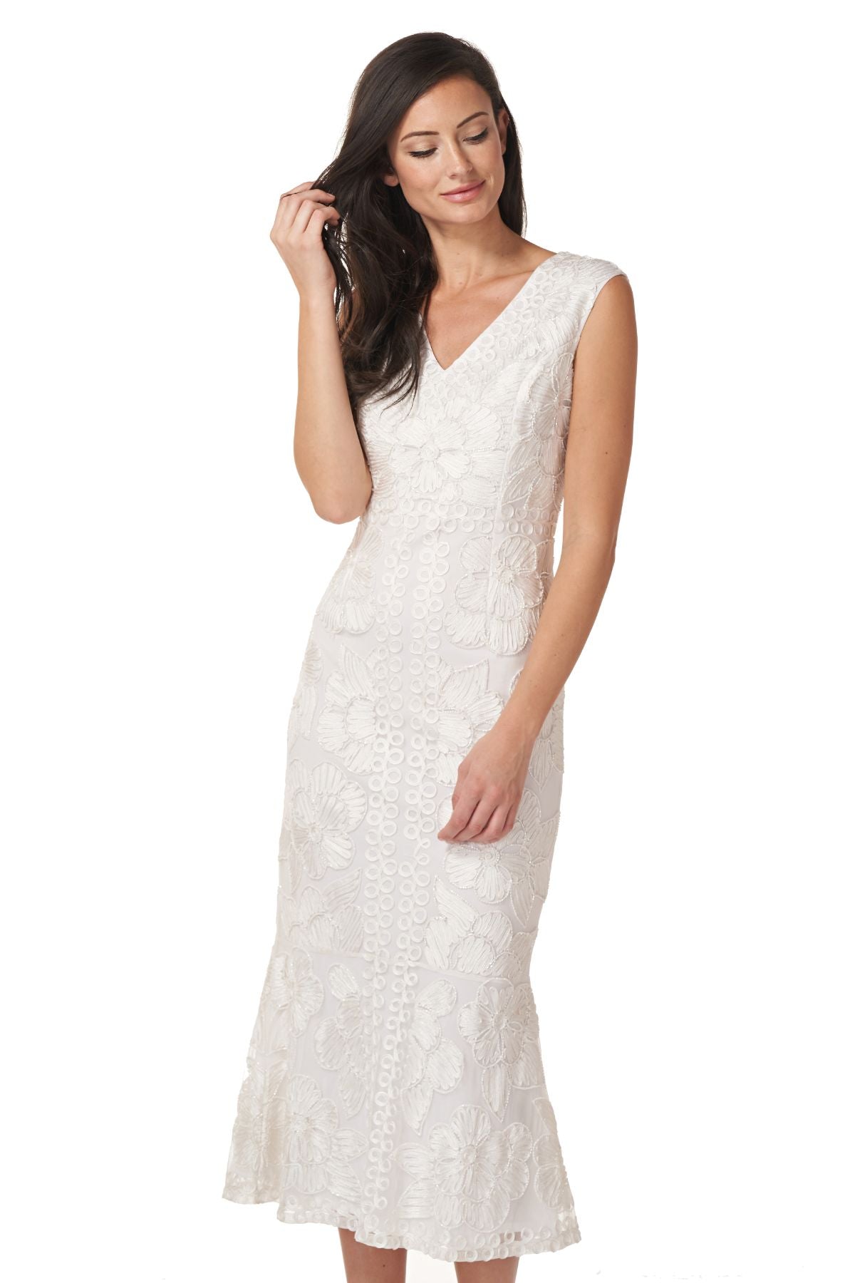 V-Neck Flared Dress