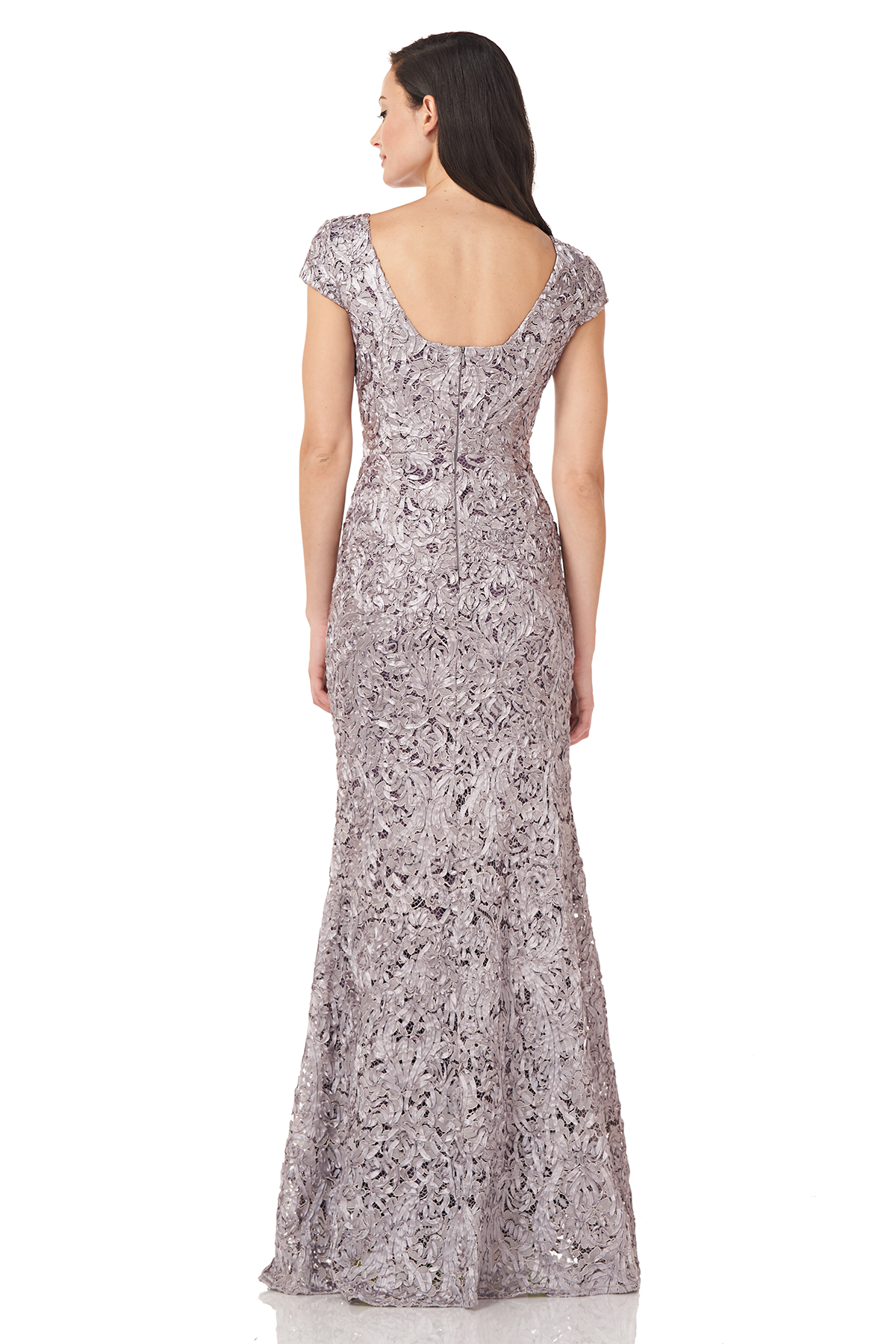 Embroidered Short Sleeve Gown