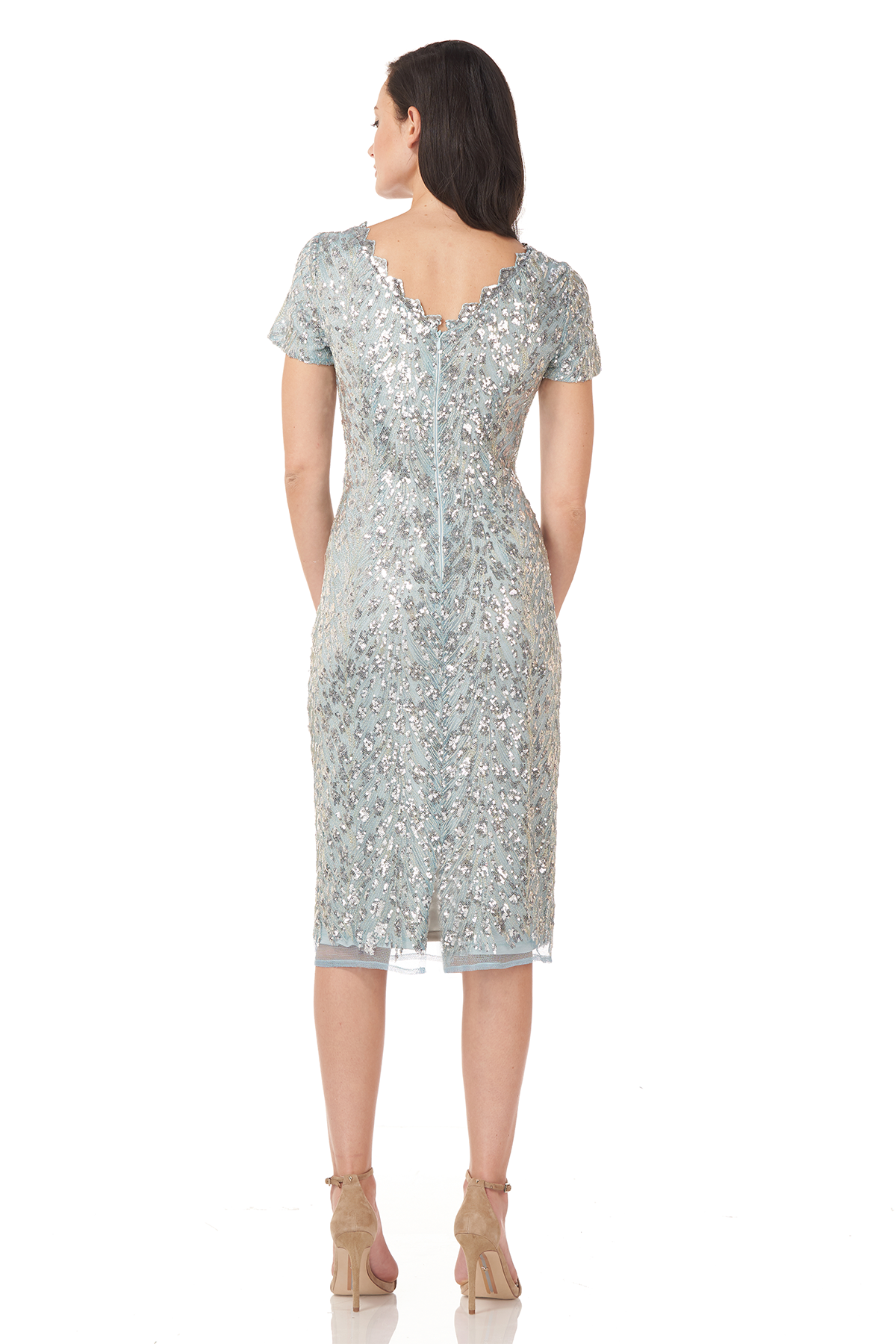 Short Sleeve Sequin Cocktail