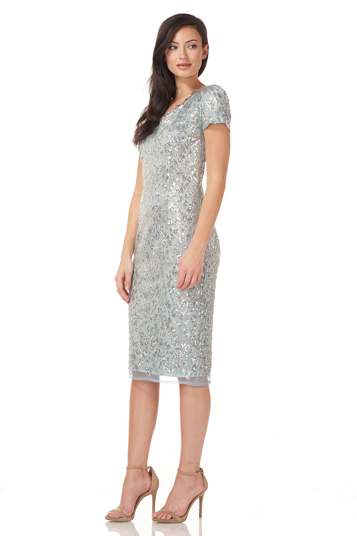 Short Sleeve Sequin Cocktail