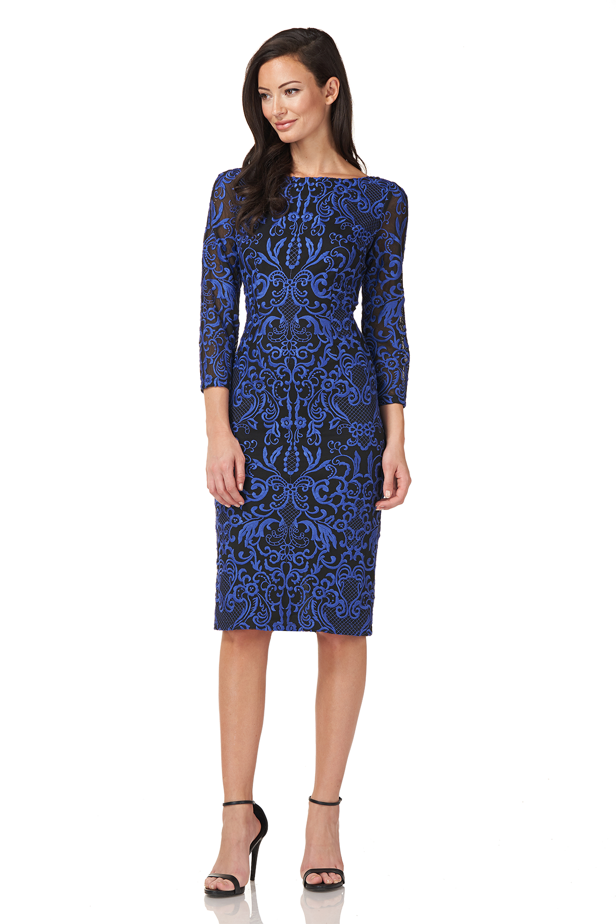 Embroidered V-Back Cocktail