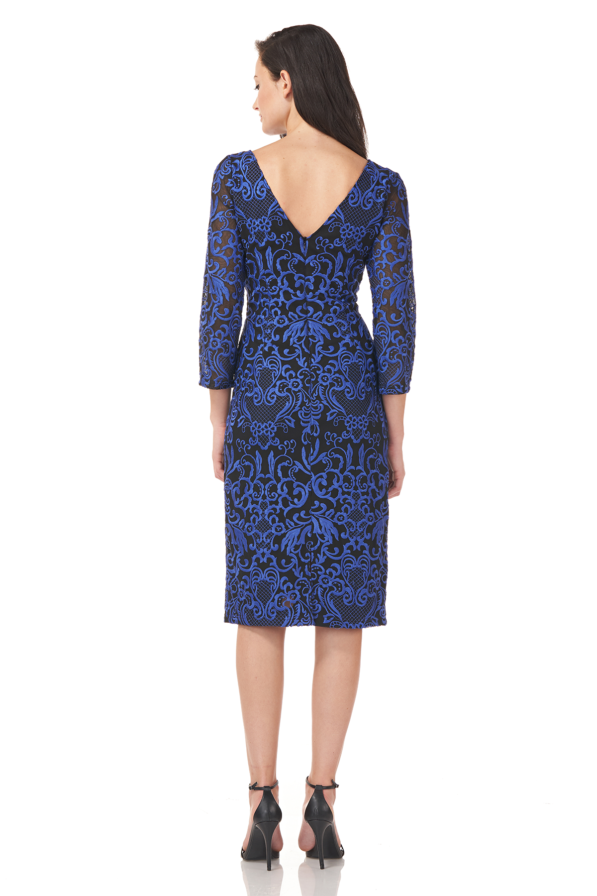 Embroidered V-Back Cocktail