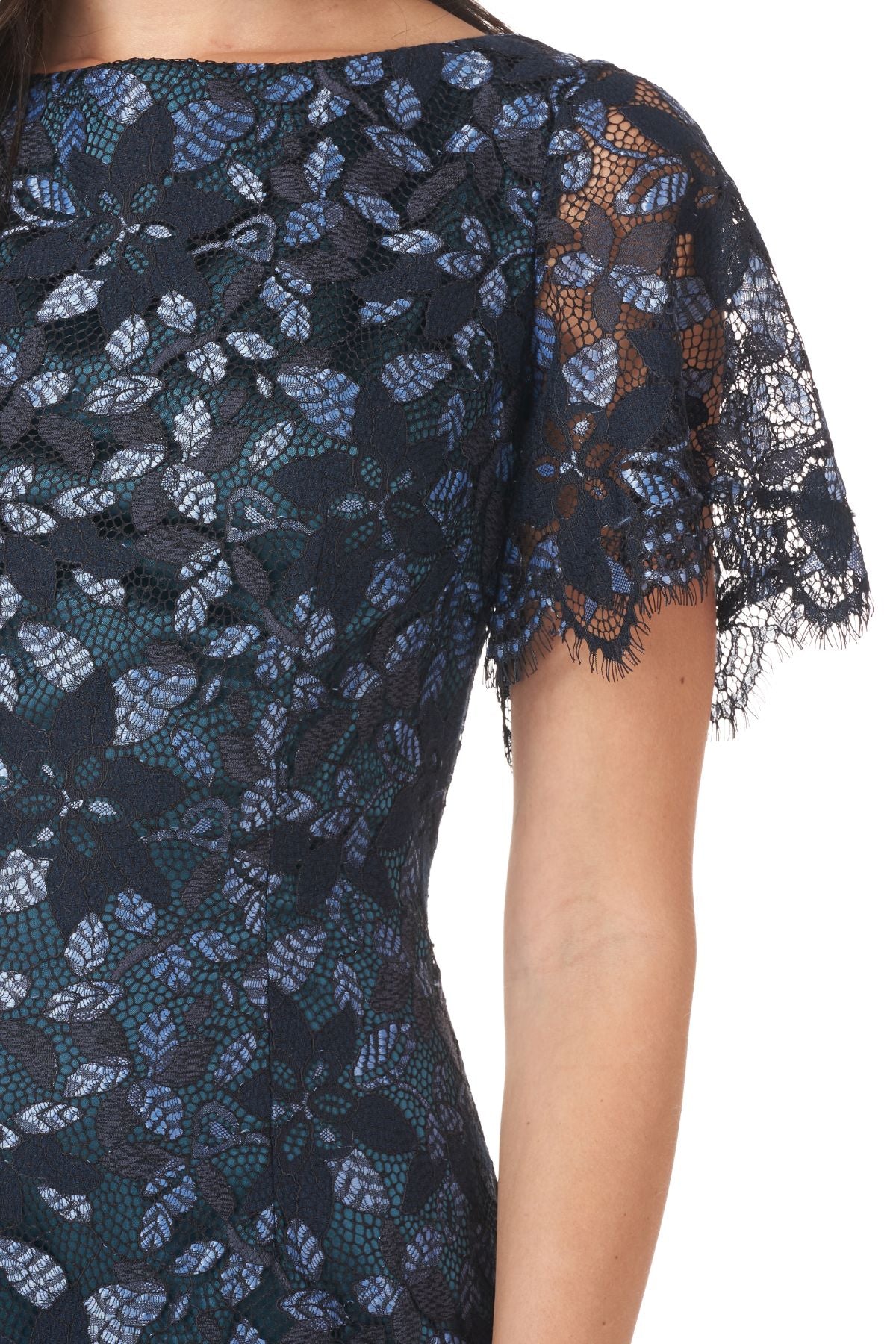 Flutter Sleeve Midi Lace Dress