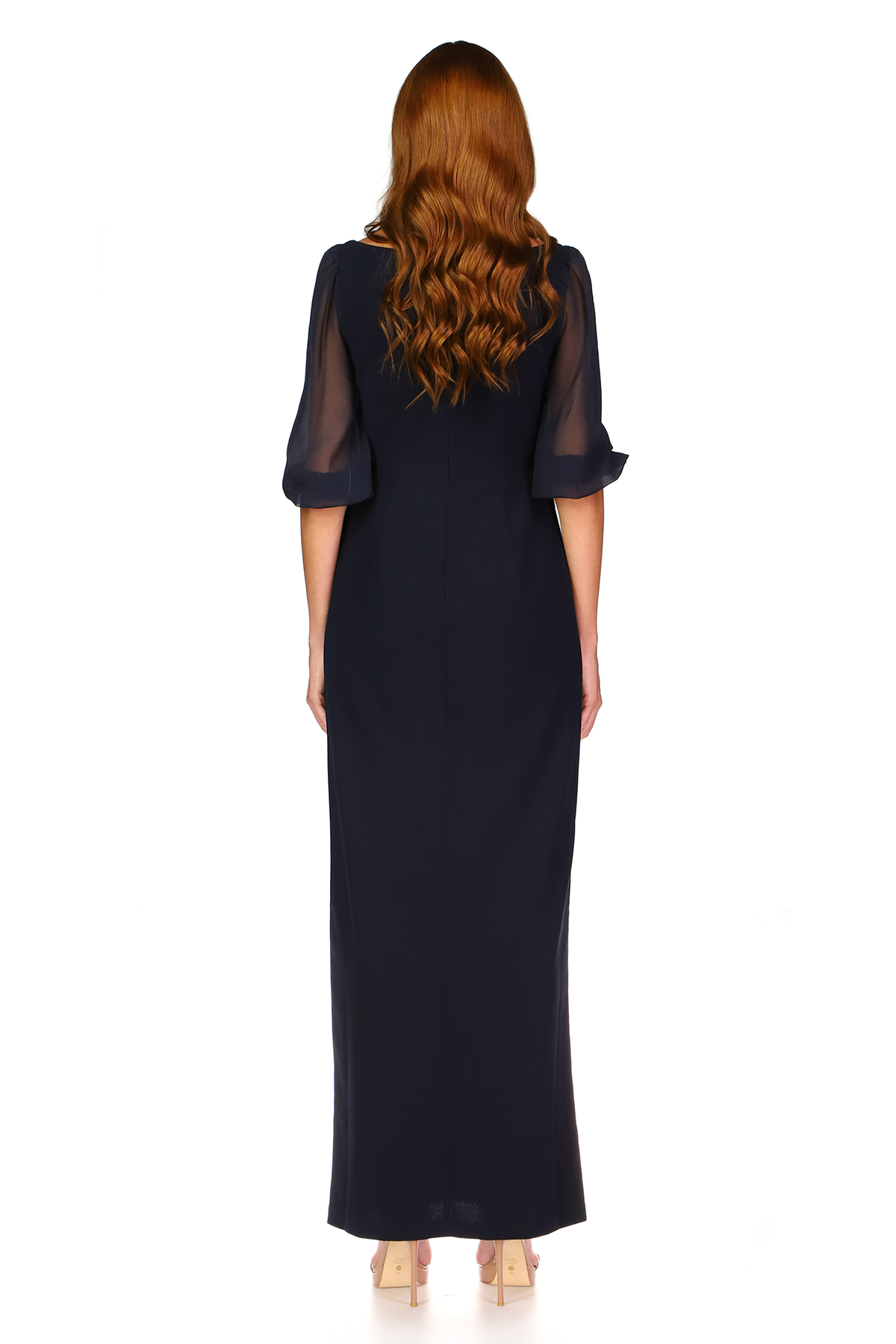 Long Sleeve Crepe Gown