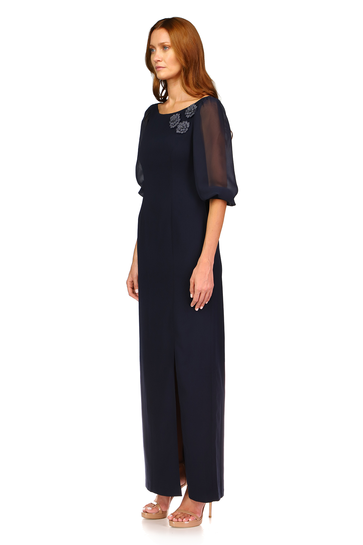 Long Sleeve Crepe Gown