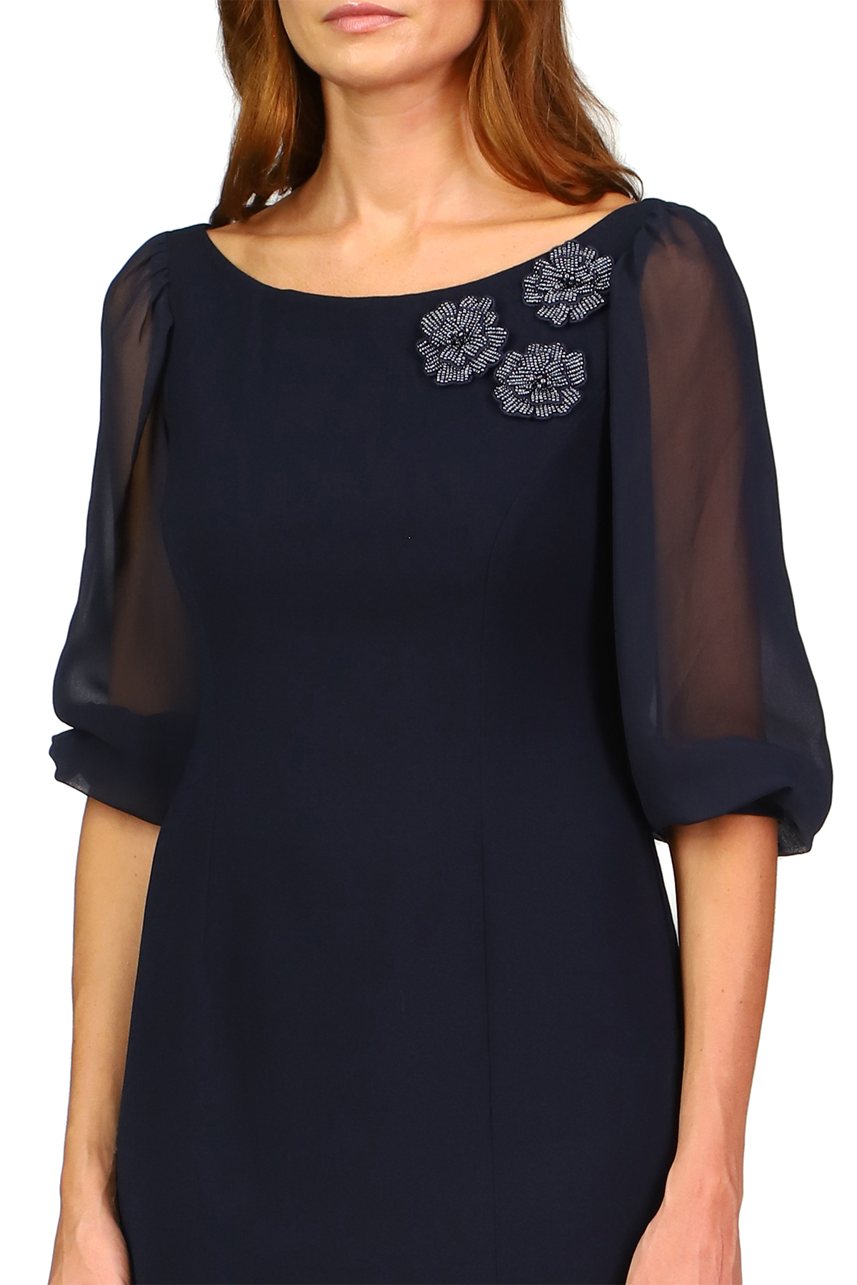 Long Sleeve Crepe Gown