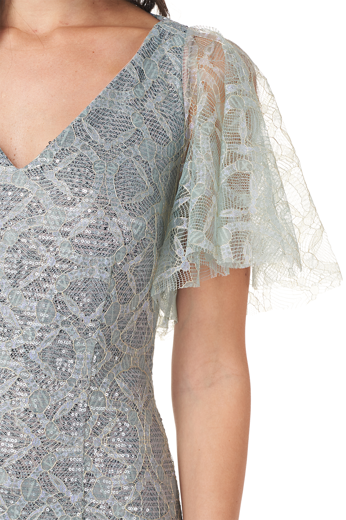 Sequin Cape Gown