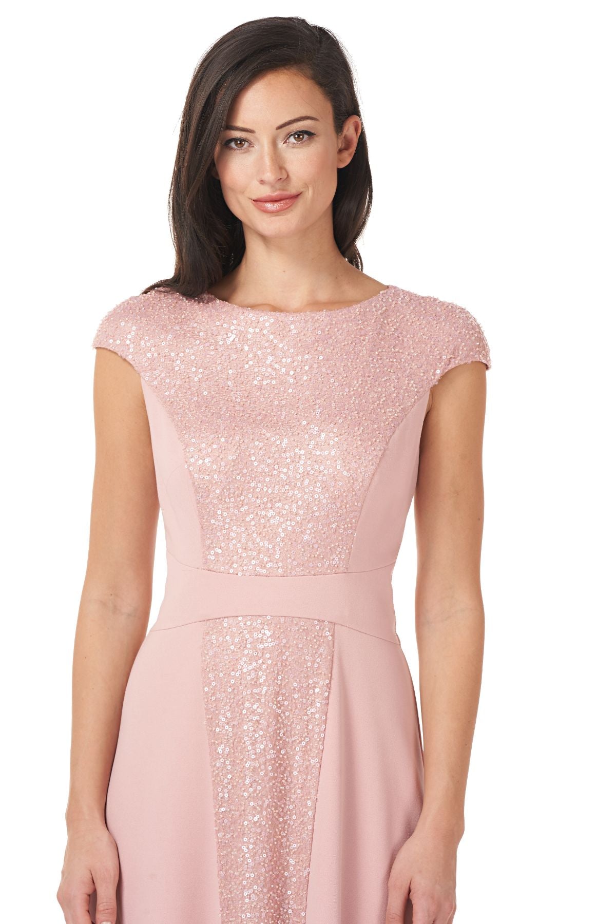 Sequin And Crepe Midi