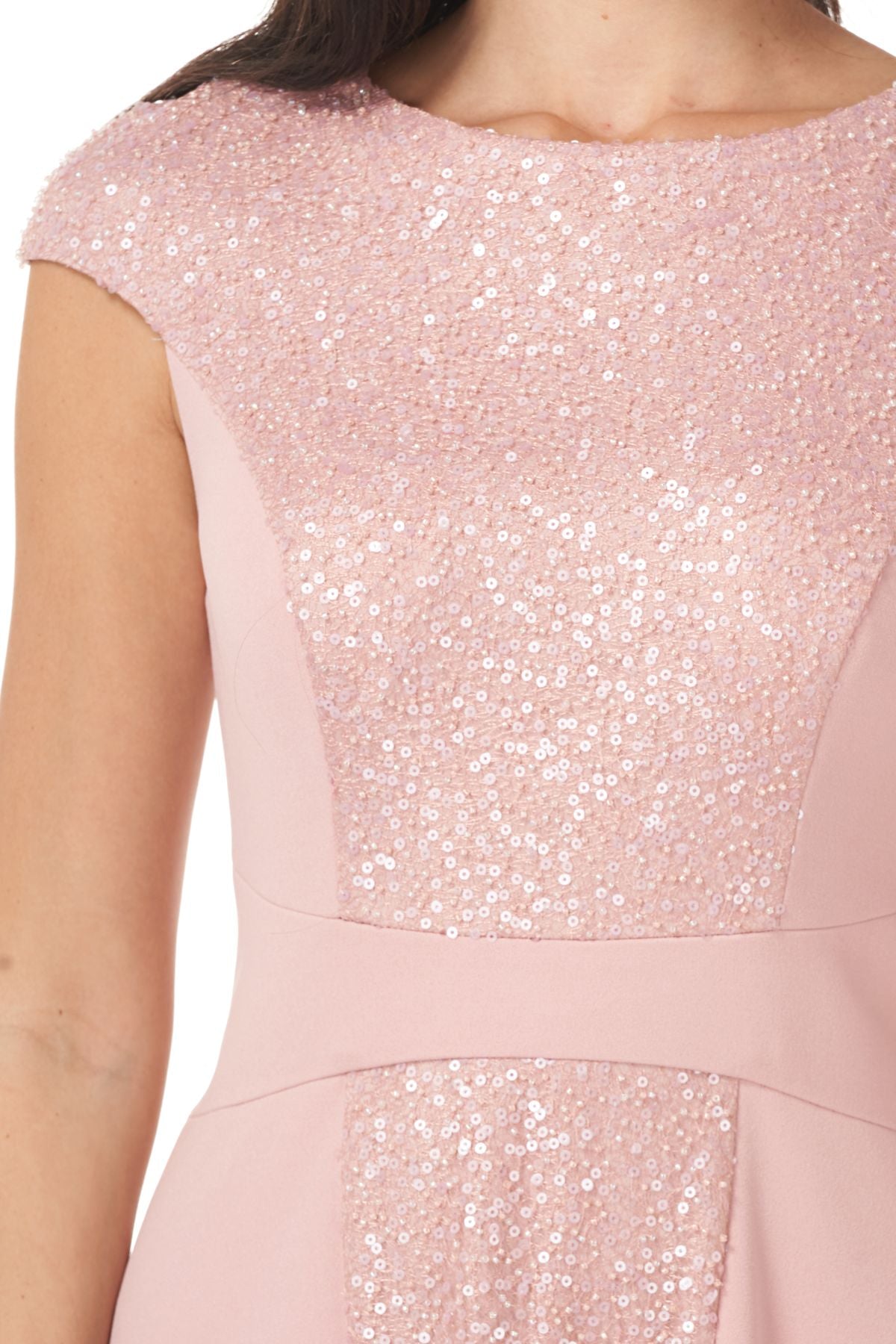 Sequin And Crepe Midi