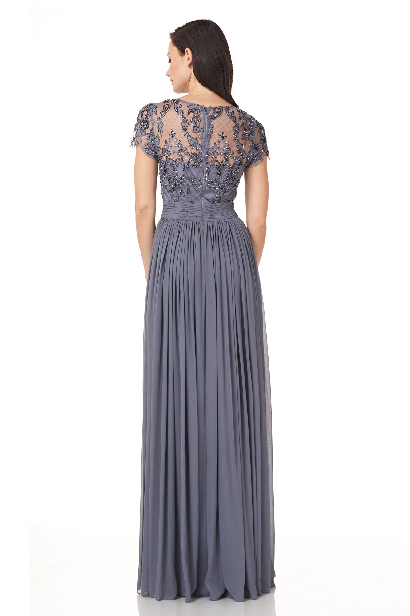 Beaded Dress With Pleats