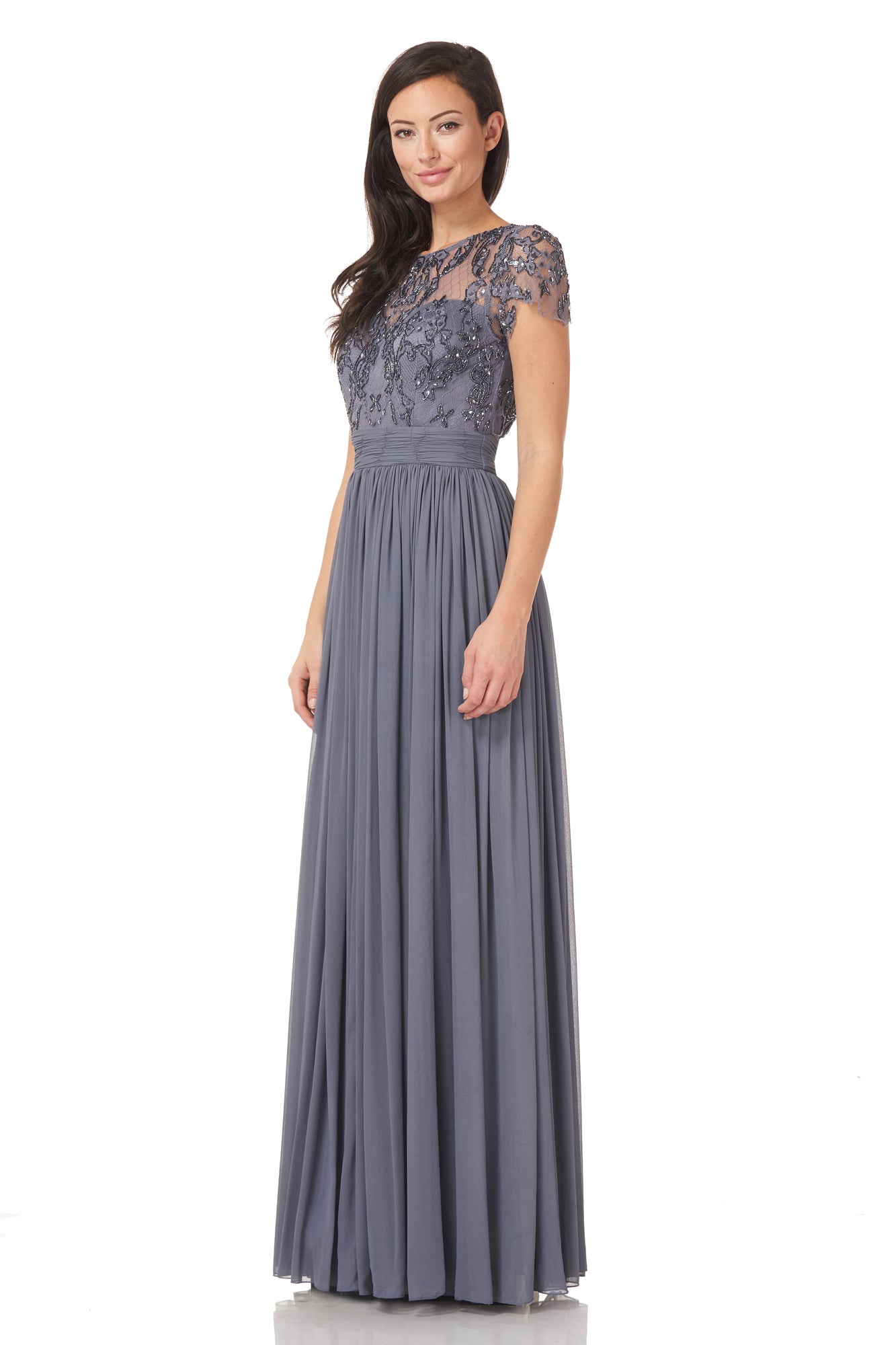 Beaded Dress With Pleats