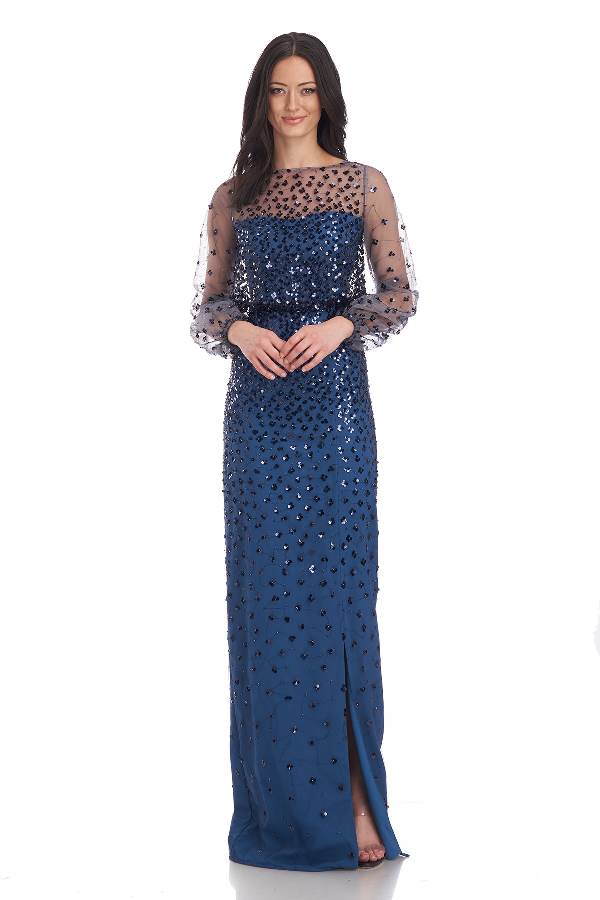 Zoe Blouson Column Gown