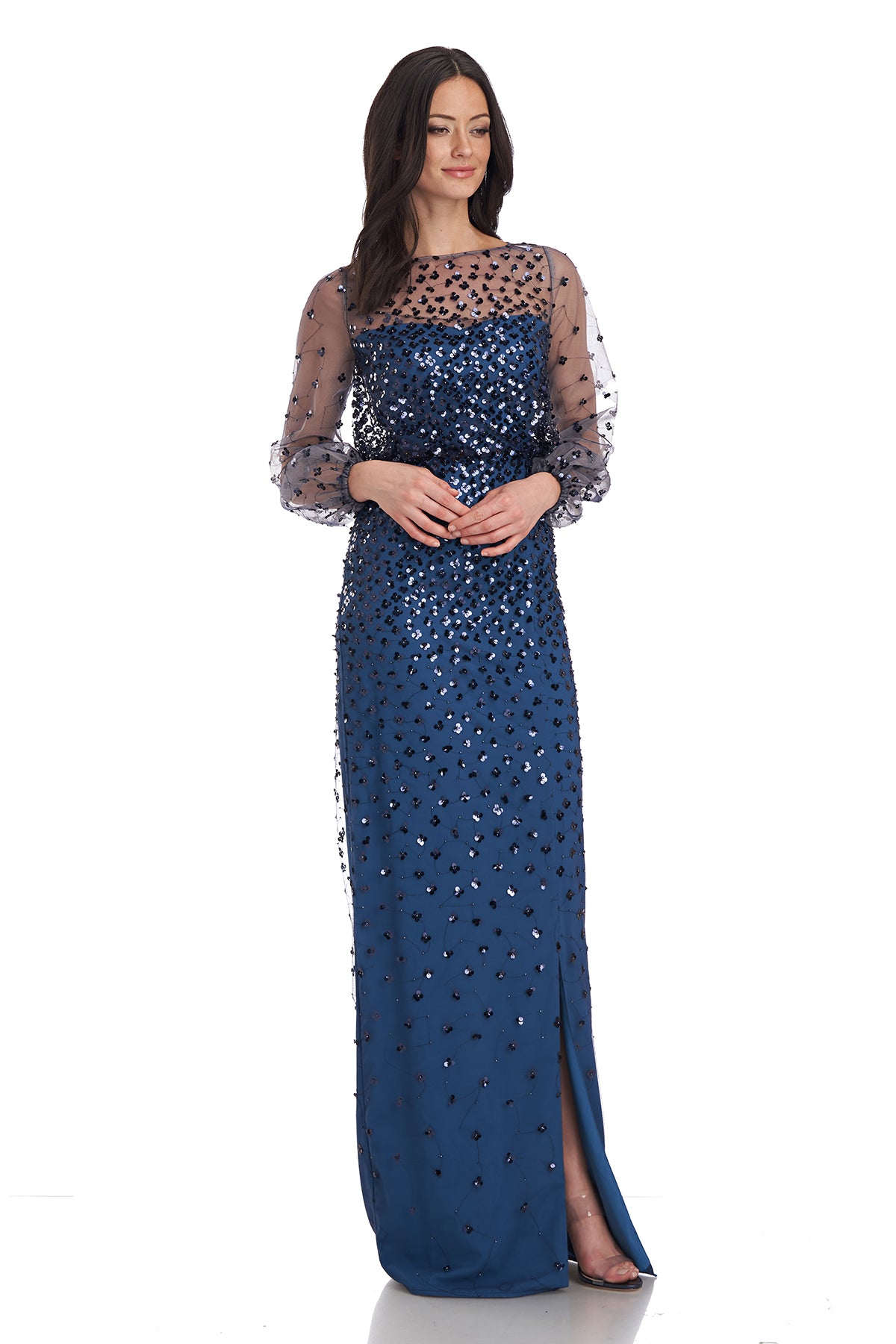 Zoe Blouson Column Gown