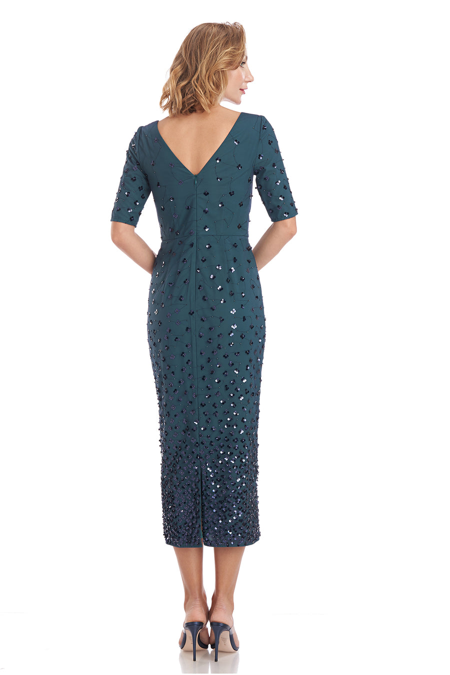 Whitney Jewel Neck Midi Dress