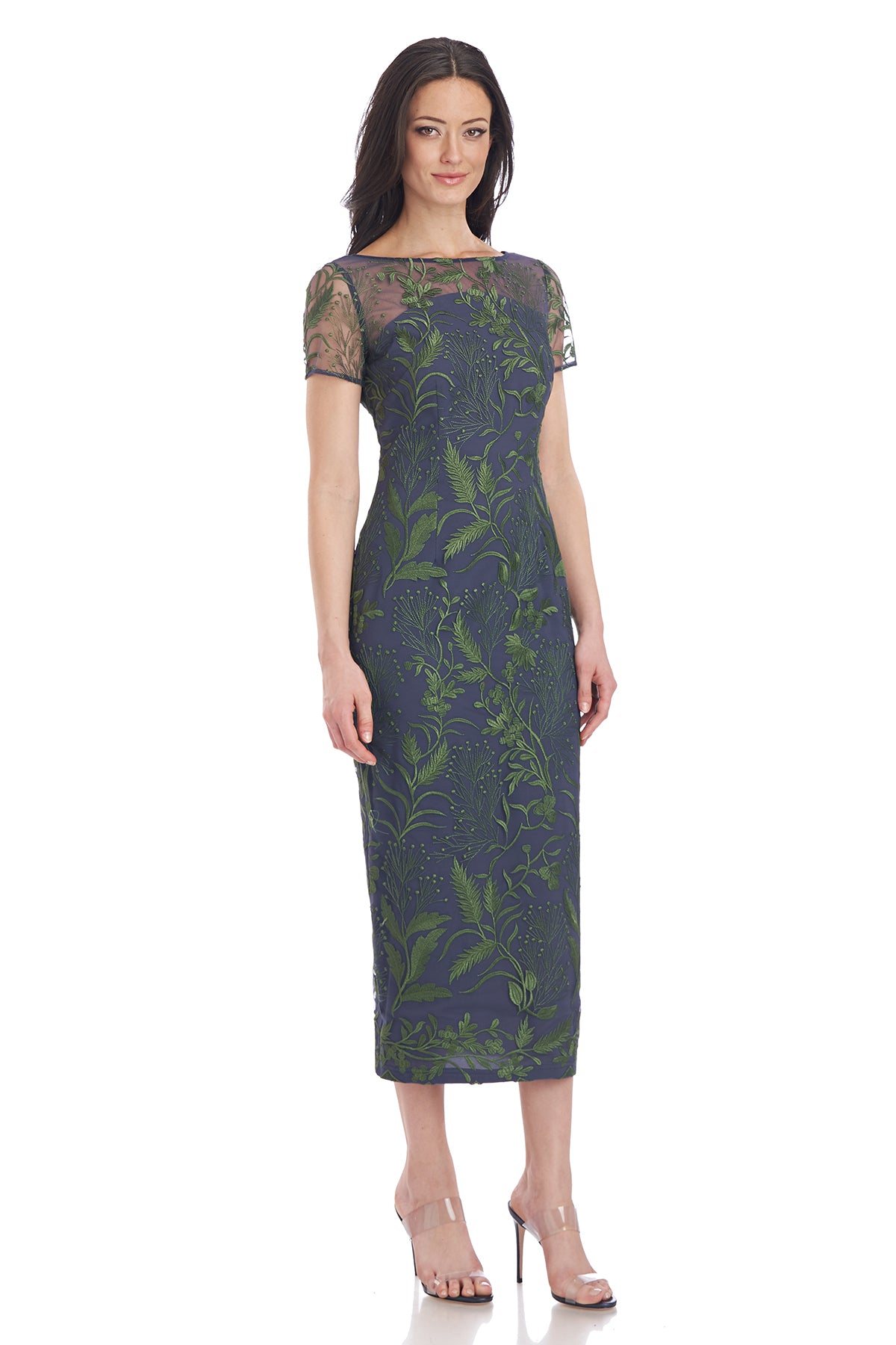 Carine Boat Neck Midi Dress