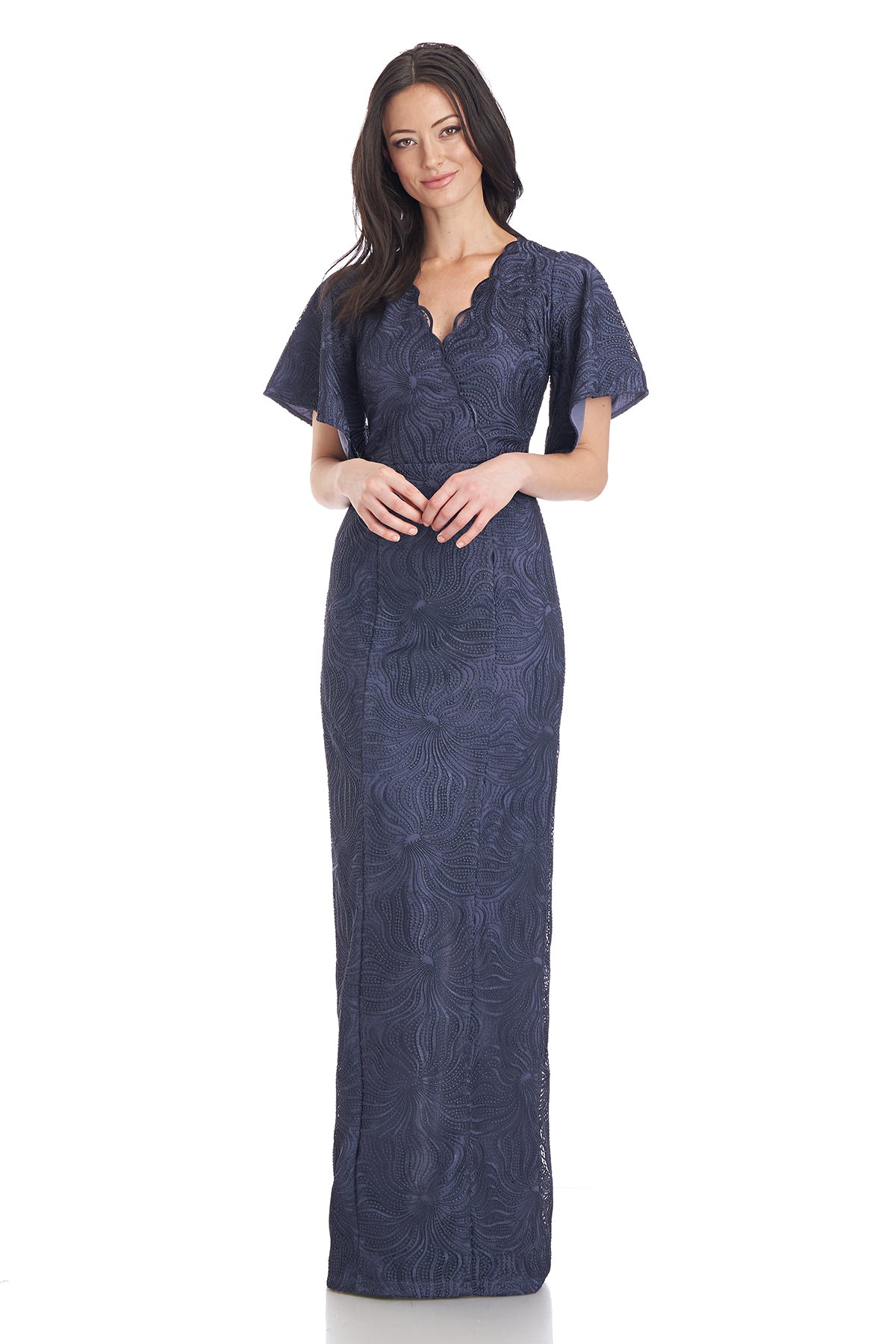 Drina V-Neck Column Gown