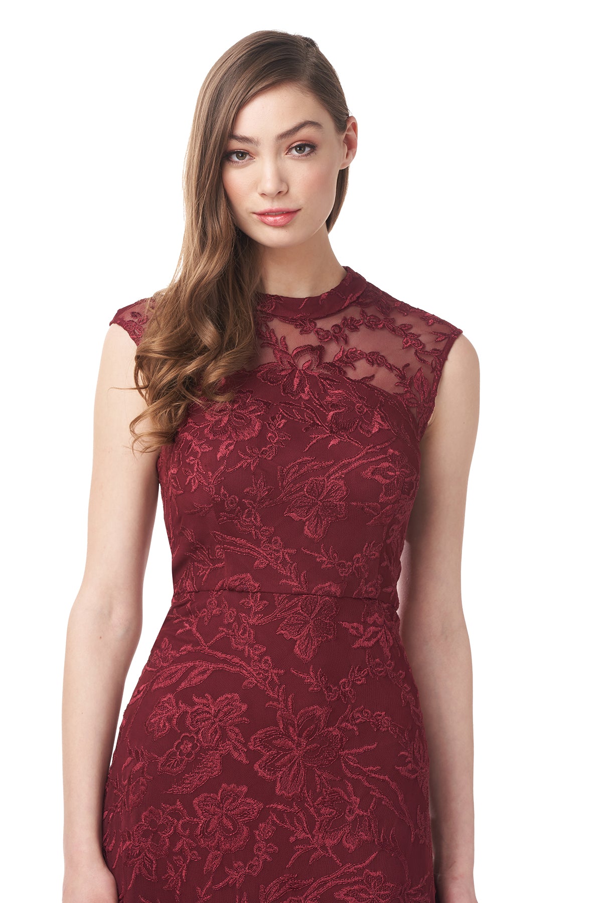 Joy Mock Neck Tea Length Dress